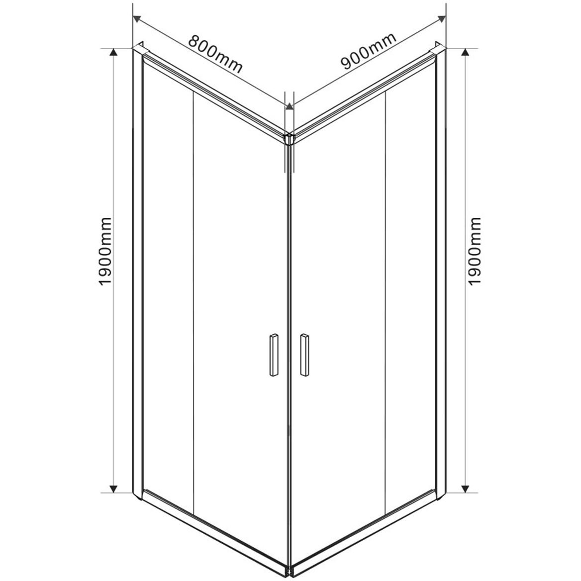 Душевой уголок Vincea (Винчея) Garda VSS-1G8090CH, 900х800 мм (габариты площадки) хром, стекло шиншилла
