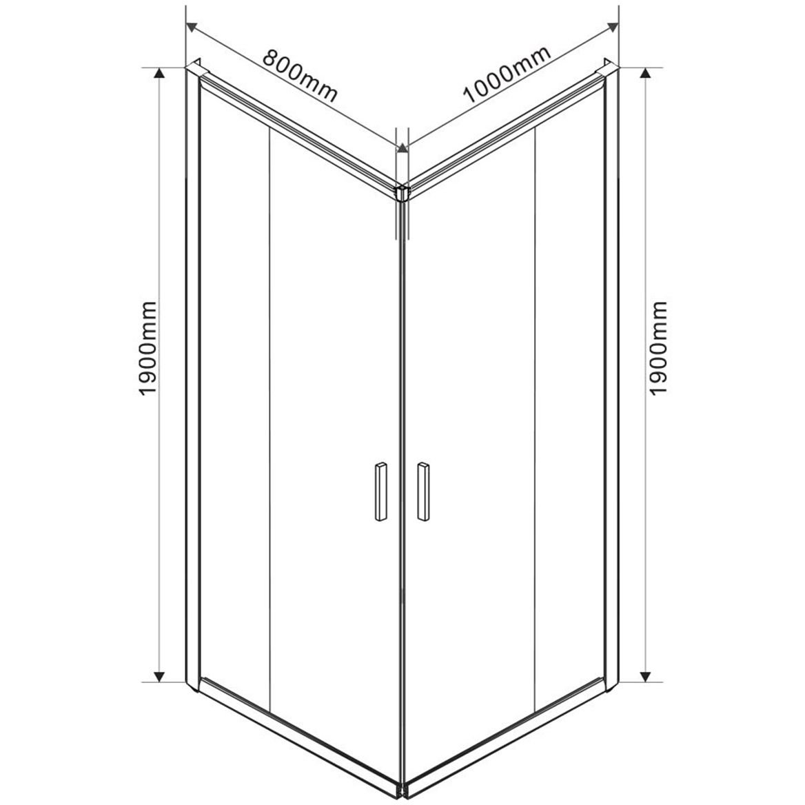 Душевой уголок Vincea (Винчея) Garda VSS-1G8010CH, 1000х800 мм (габариты площадки) хром, стекло шиншилла