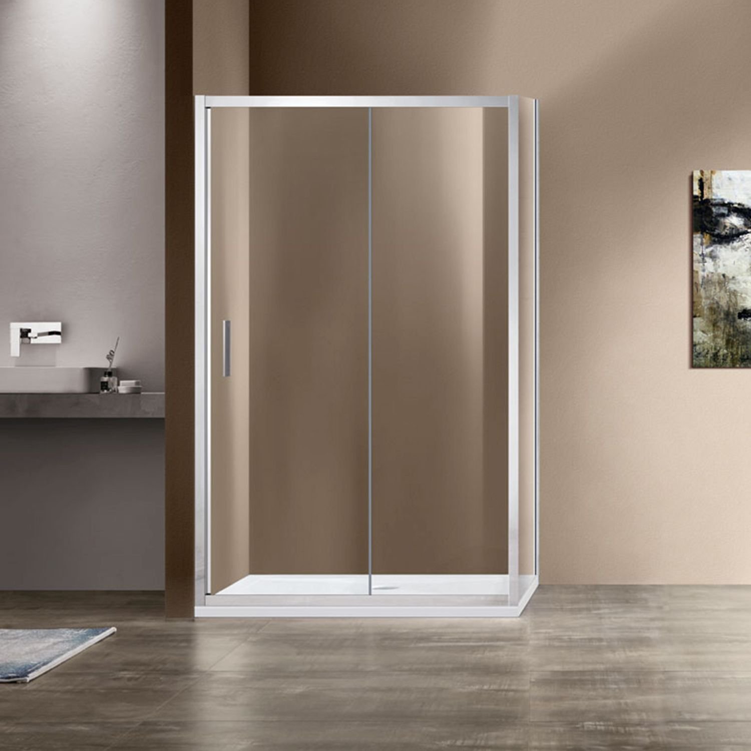 Душевой уголок Vincea (Винчея) Garda VSR-1G8010CL, 1000х800 мм (габариты площадки) хром, стекло прозрачное