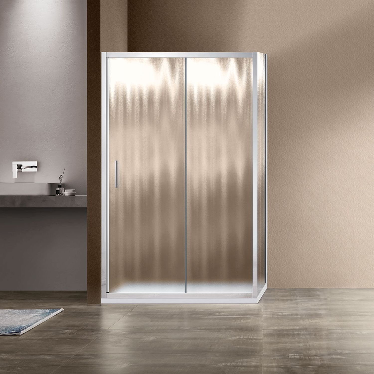 Душевой уголок Vincea (Винчея) Garda VSR-1G8014CH, 1400х800 мм (габариты площадки) хром, стекло шиншилла