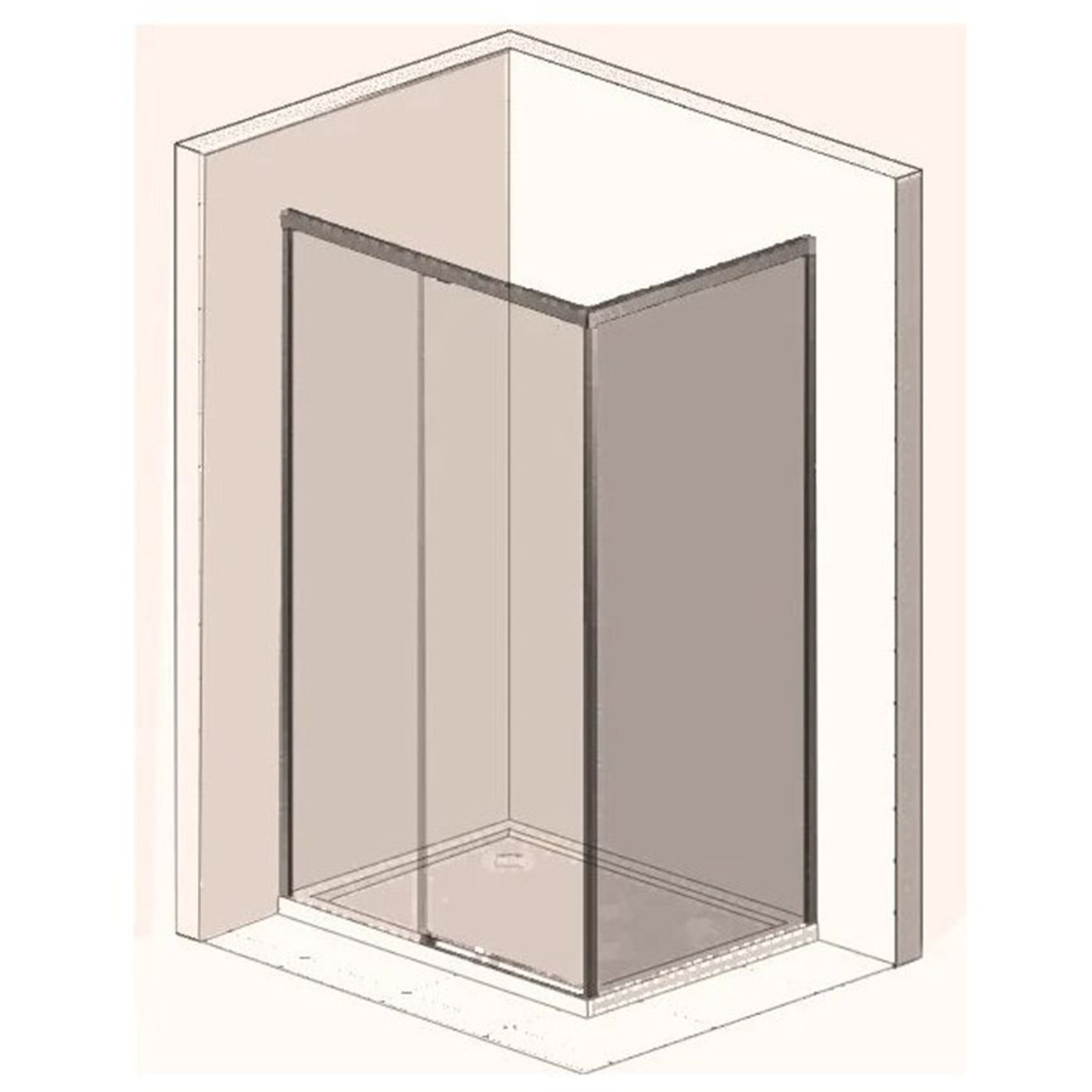 Душевой уголок Vincea (Винчея) Garda VSR-1G1015CH, 1500х1000 мм (габариты площадки) хром, стекло шиншилла