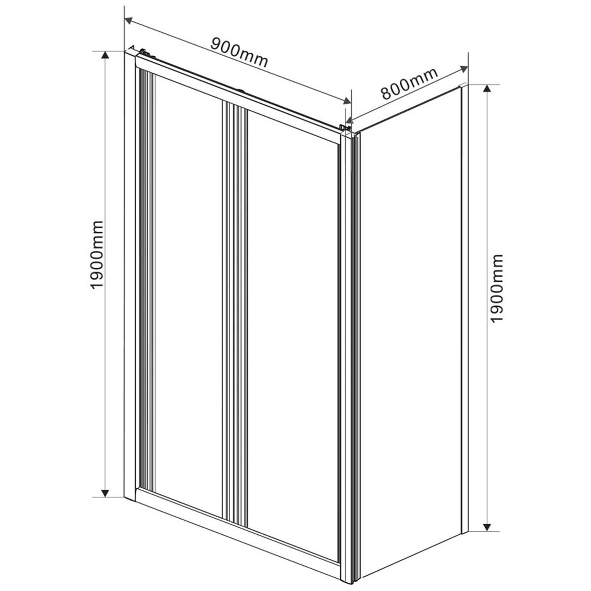 Душевой уголок Vincea (Винчея) Garda VSR-1G9080CH, 800х900 мм (габариты площадки) хром, стекло шиншилла
