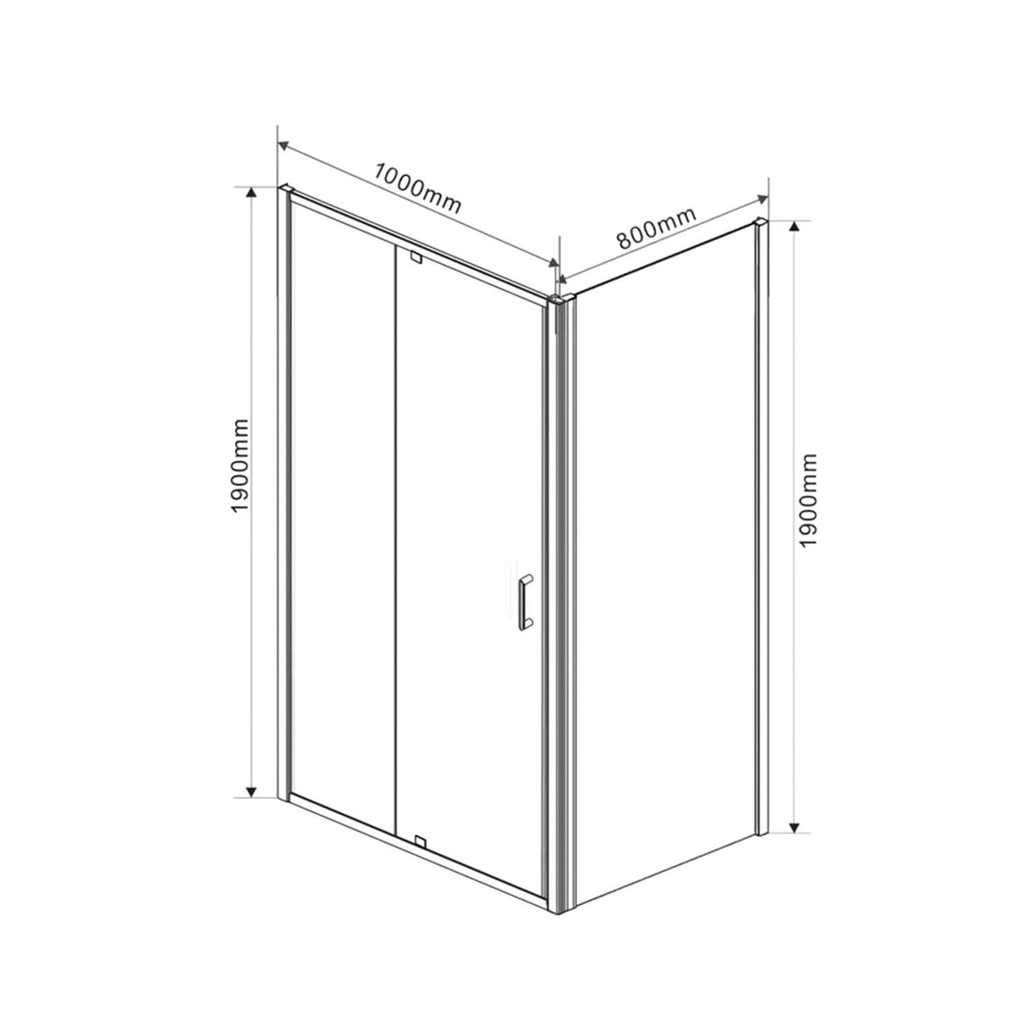 Душевой уголок Vincea (Винчея) Intra VSR-1I901080CL, 900/1000х800 мм (габариты площадки) хром, стекло прозрачное