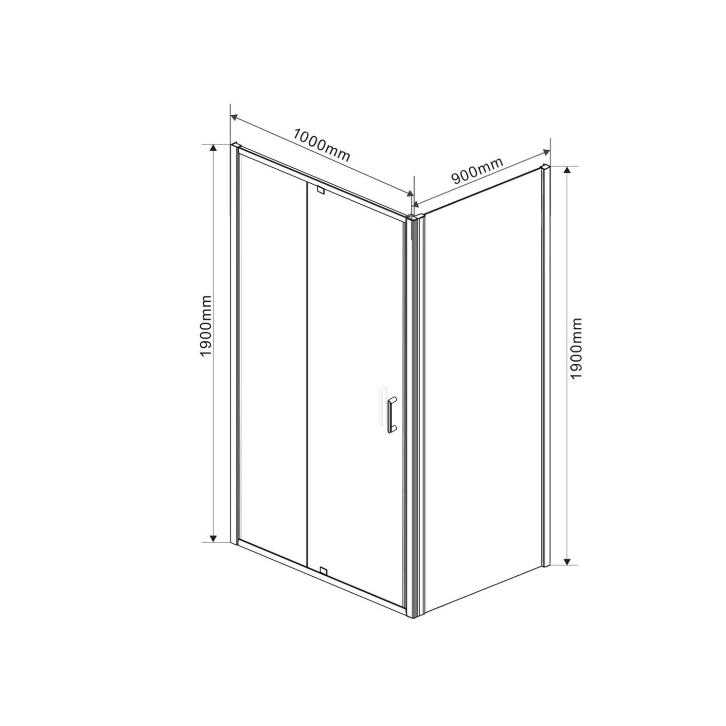Душевой уголок Vincea (Винчея) Intra VSR-1I901090CL, 900/1000х900 мм (габариты площадки) хром, стекло прозрачное