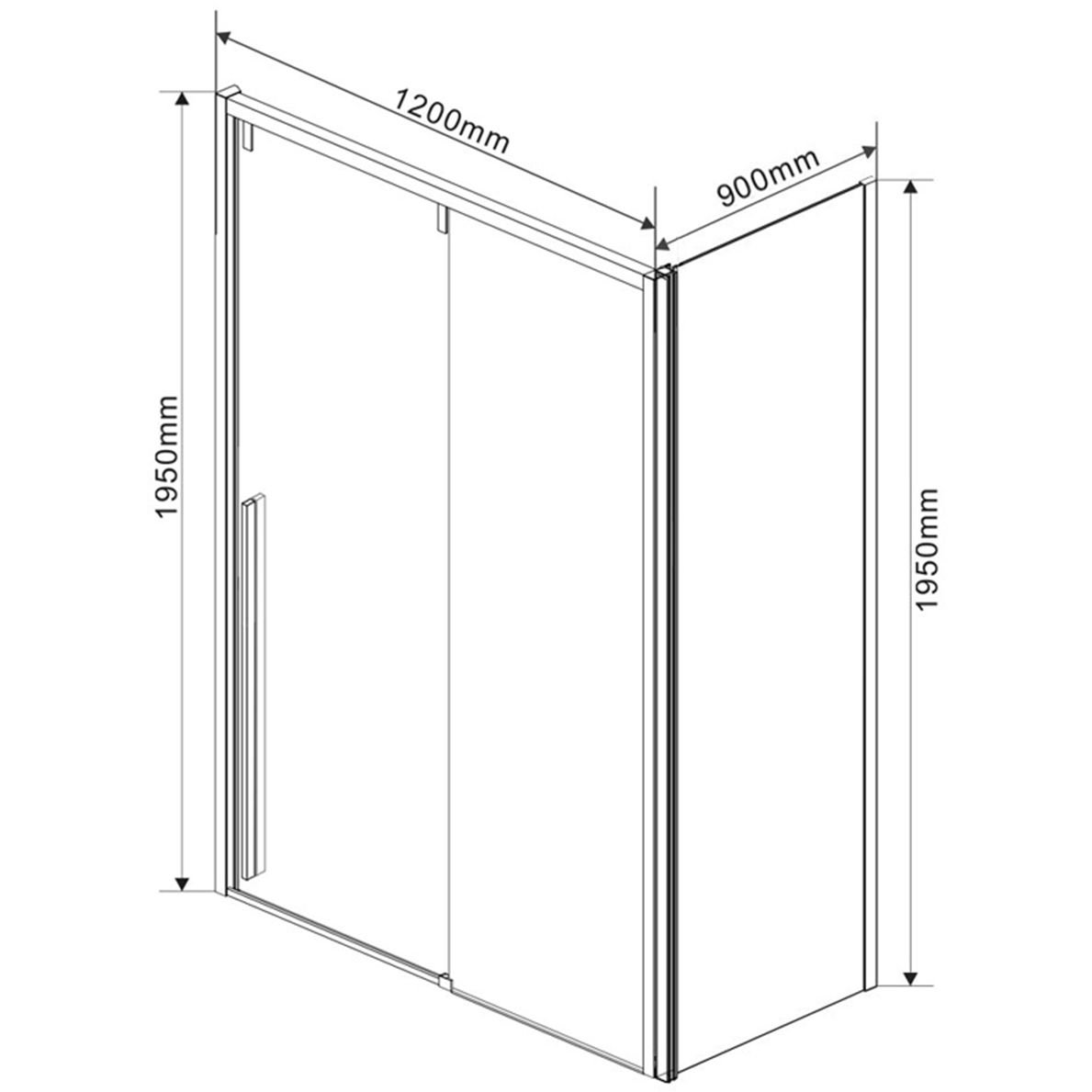 Душевой уголок Vincea (Винчея) Lugano VSR-1L9012CL-1, 1200х900 мм (габариты площадки) хром, стекло прозрачное