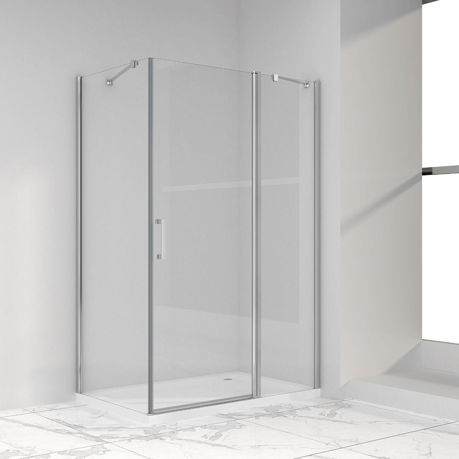 Душевой уголок Vincea (Винчея) Orta VSR-1O8010CL, 1000х800 мм (габариты площадки) хром, стекло прозрачное