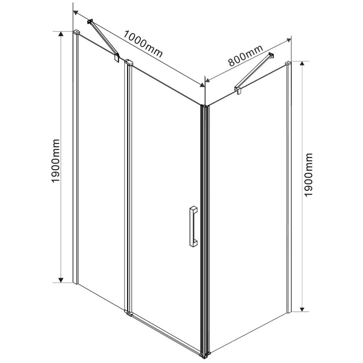 Душевой уголок Vincea (Винчея) Orta VSR-1O8010CL, 1000х800 мм (габариты площадки) хром, стекло прозрачное