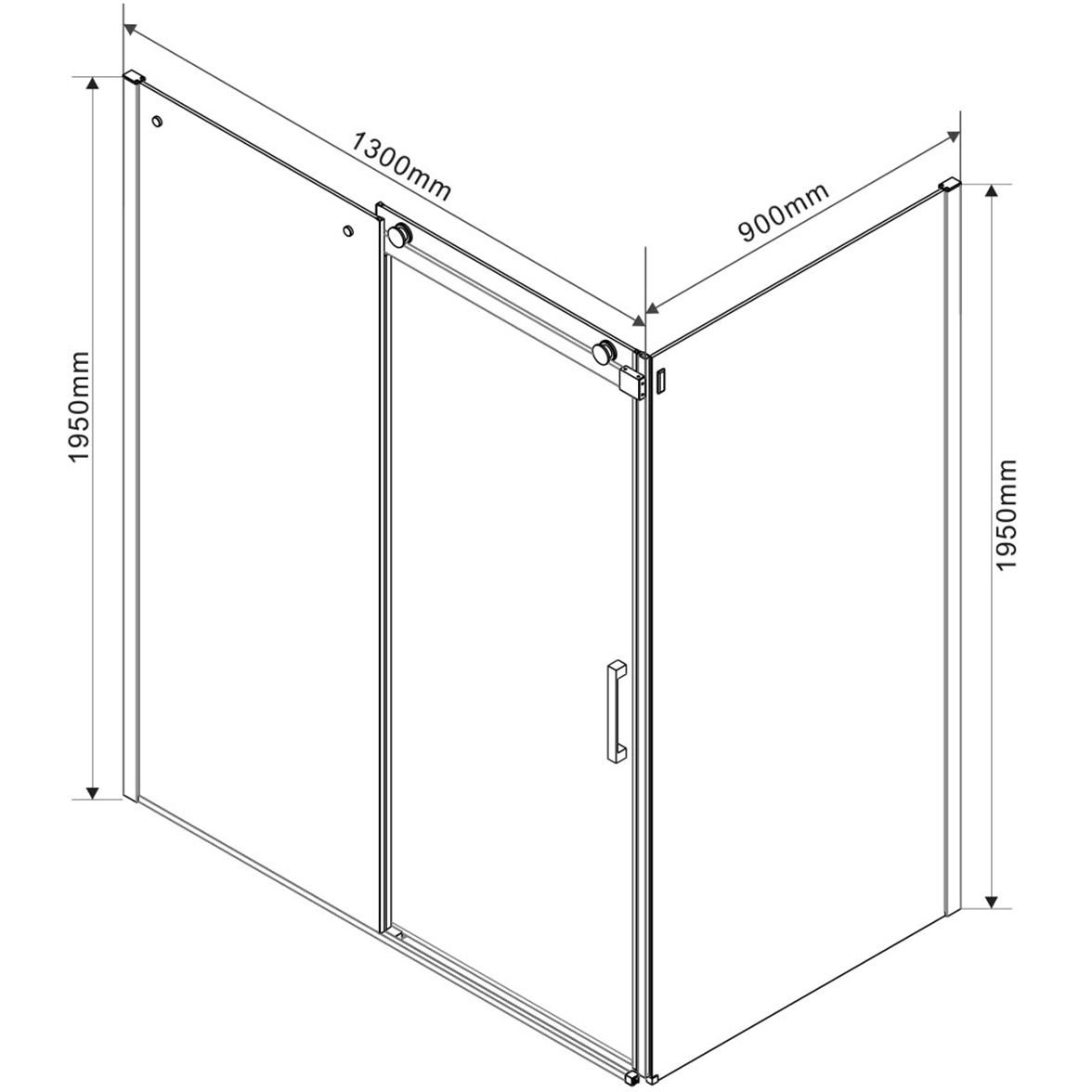 Душевой уголок Vincea (Винчея) Como VSR-1C9013CL, 1300х900 мм (габариты площадки) хром, стекло прозрачное