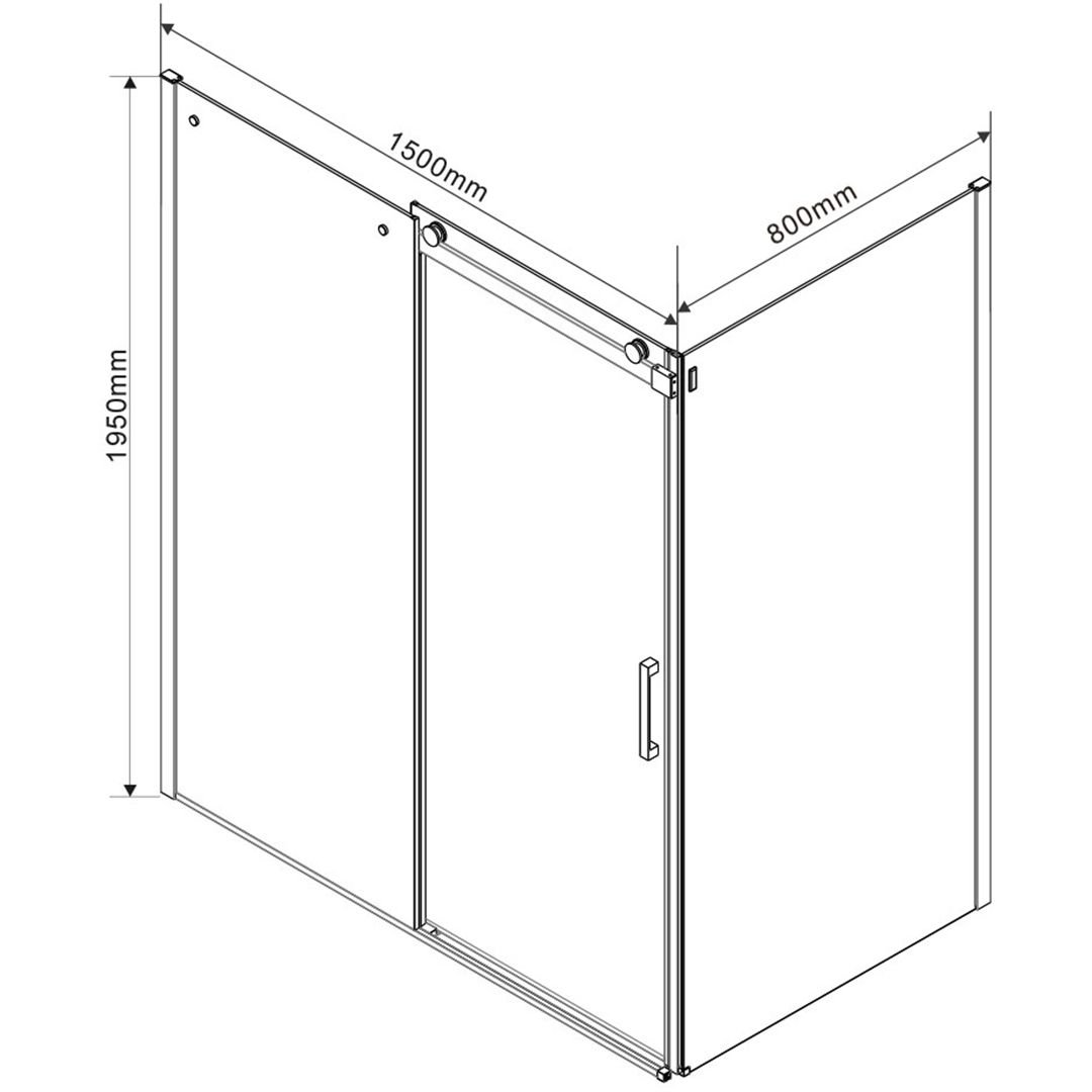 Душевой уголок Vincea (Винчея) Como VSR-1C8015CL, 1500х800 мм (габариты площадки) хром, стекло прозрачное