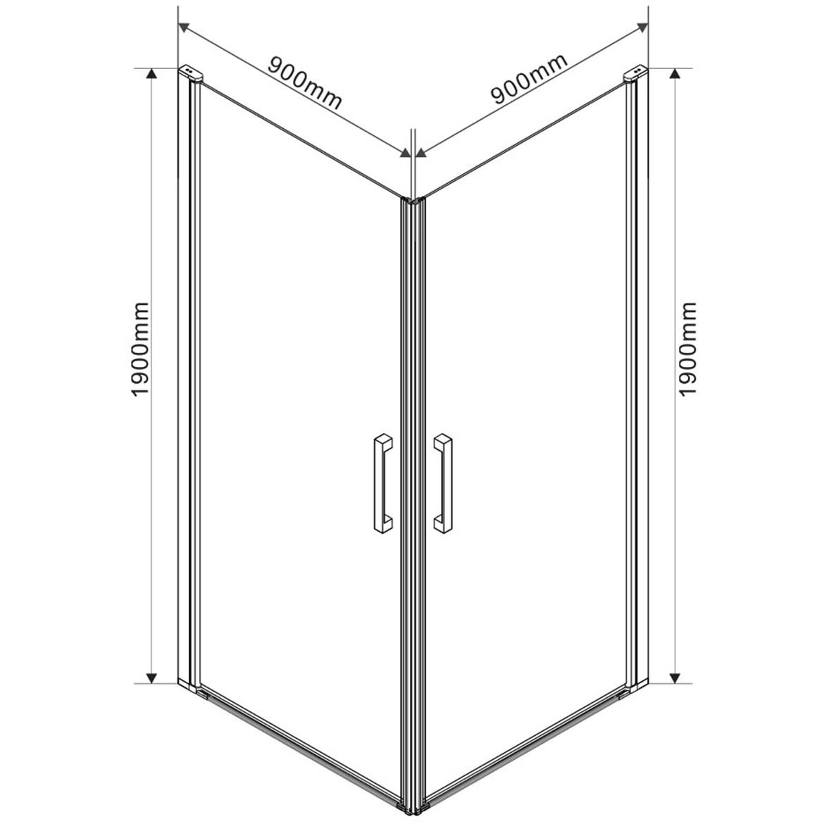 Душевой уголок Vincea (Винчея) Orta VSS-1O9090CL, 900х900 мм (габариты площадки) хром, стекло прозрачное
