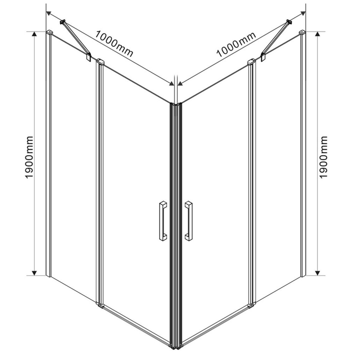 Душевой уголок Vincea (Винчея) Orta VSS-1O1010CL, 1000х1000 мм (габариты площадки) хром, стекло прозрачное
