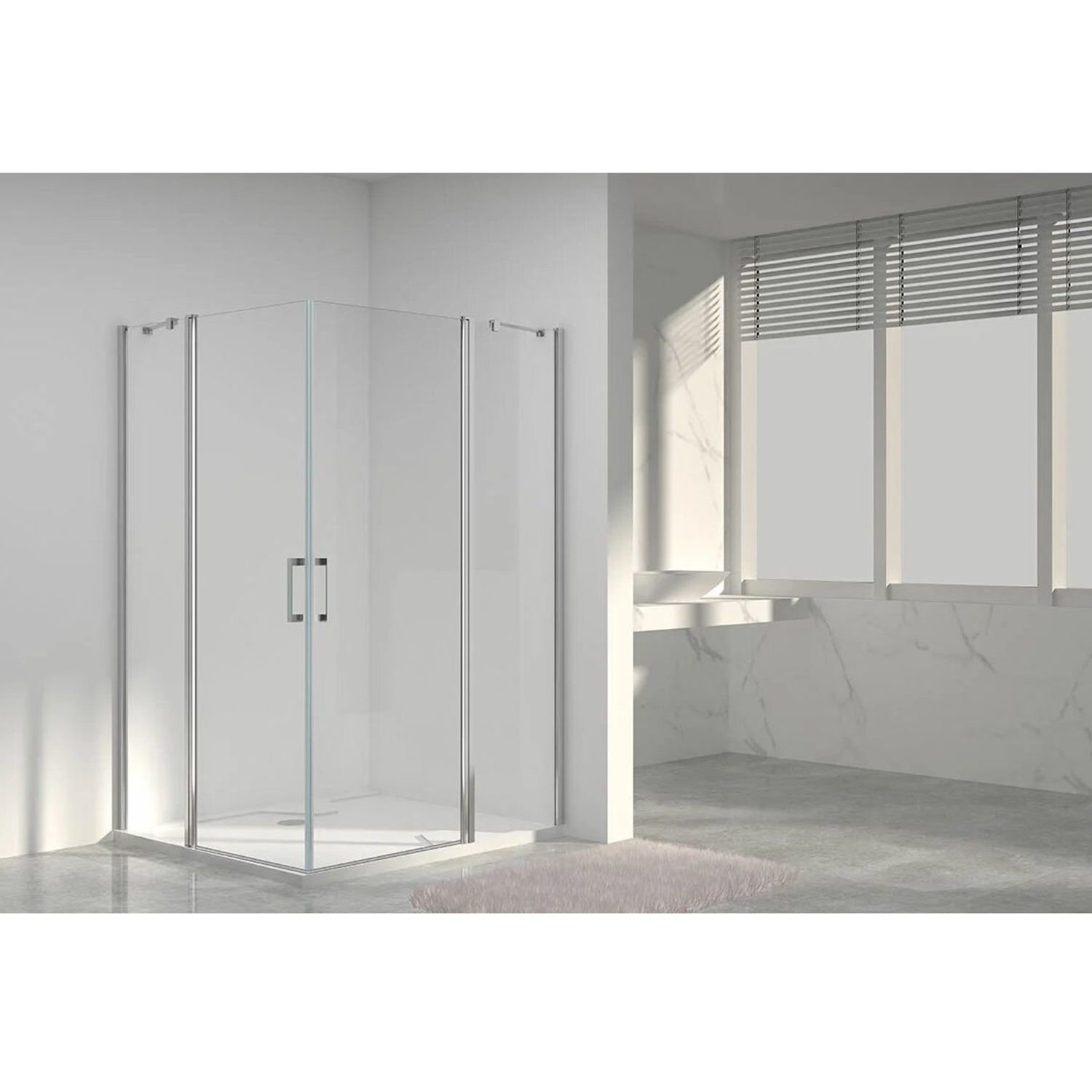 Душевой уголок Vincea (Винчея) Orta VSS-1O1010CL, 1000х1000 мм (габариты площадки) хром, стекло прозрачное