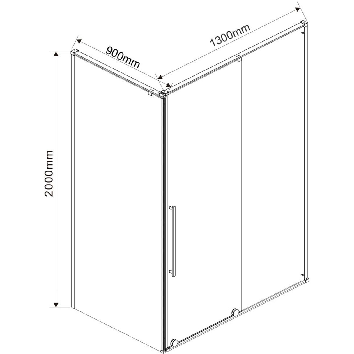 Душевой уголок Vincea (Винчея) Arno VSR-1A9013CL, 1300х900 мм (габариты площадки) хром, стекло прозрачное