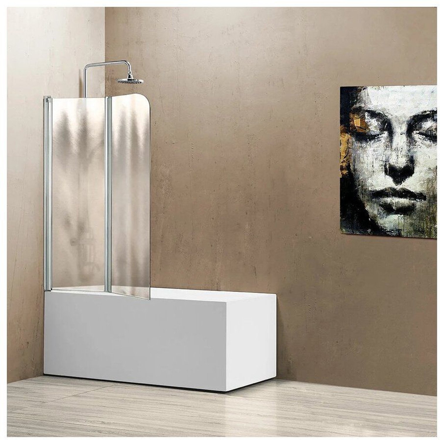 Душевая шторка на ванну Vincea (Винчея) VSB-12114CH-R, 1140х1400, хром, стекло шиншилла, правая