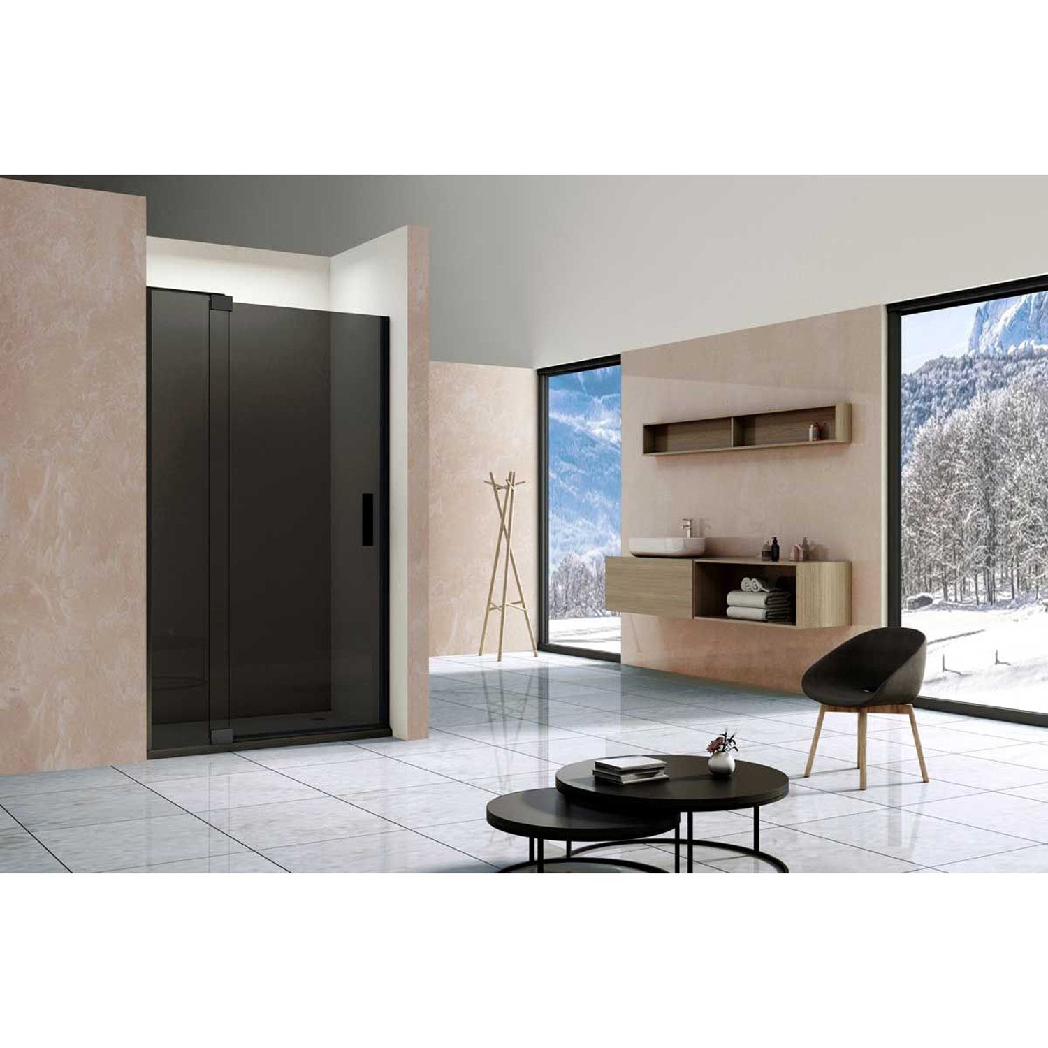 Душевая дверь Vincea (Винчея) Extra VDP-1E9010CGB 900/100х200 черный стекло тонированное