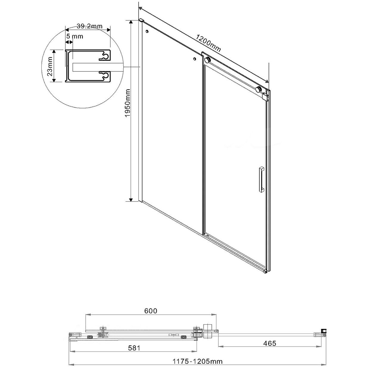 Душевая дверь Vincea (Винчея) Como VPS-1C120CG, 1200, хром, стекло тонированное