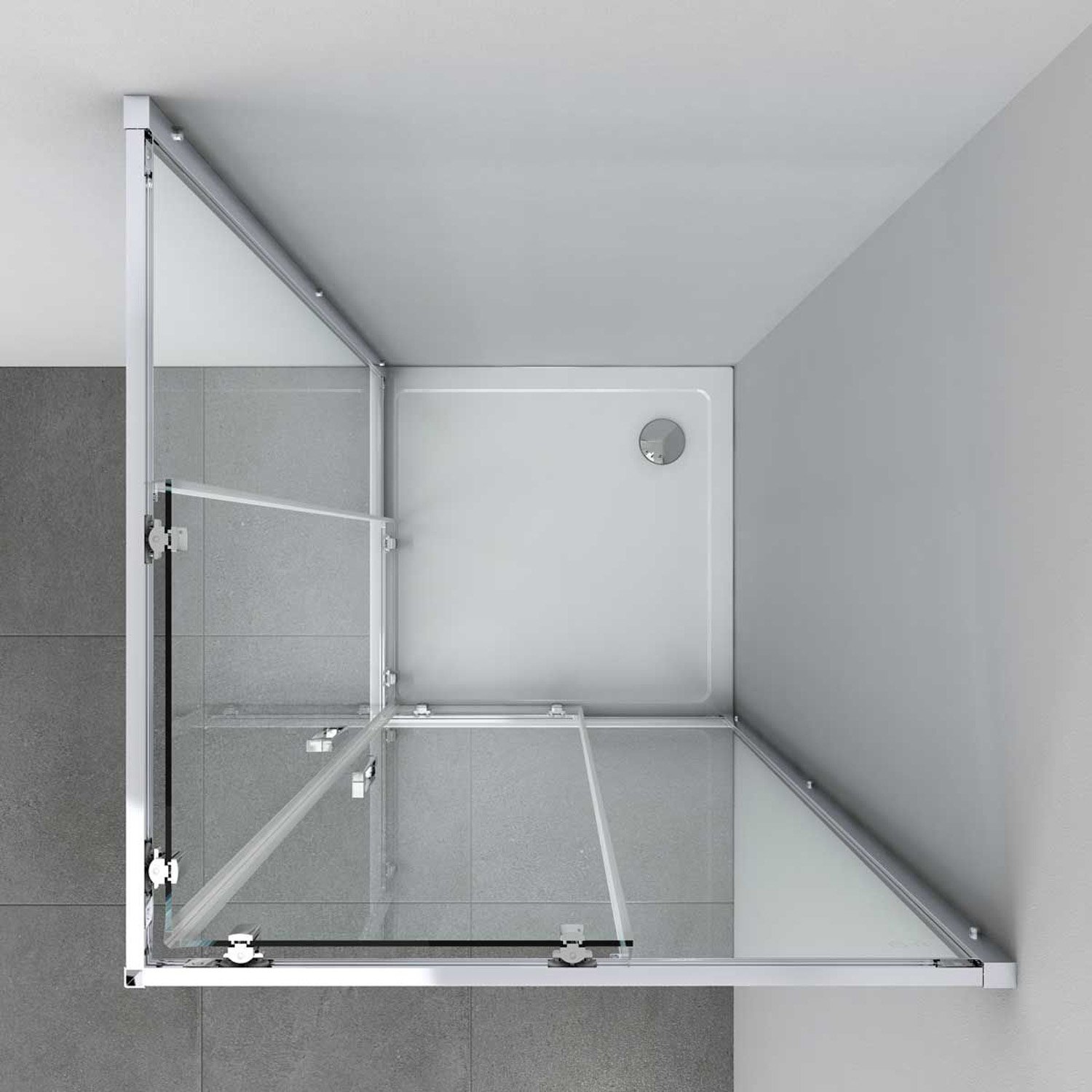 Душевой уголок Vincea (Винчея) Alhpa 1000х1000 мм (габариты площадки) хром стекло прозрачное VSS-3AL100CL