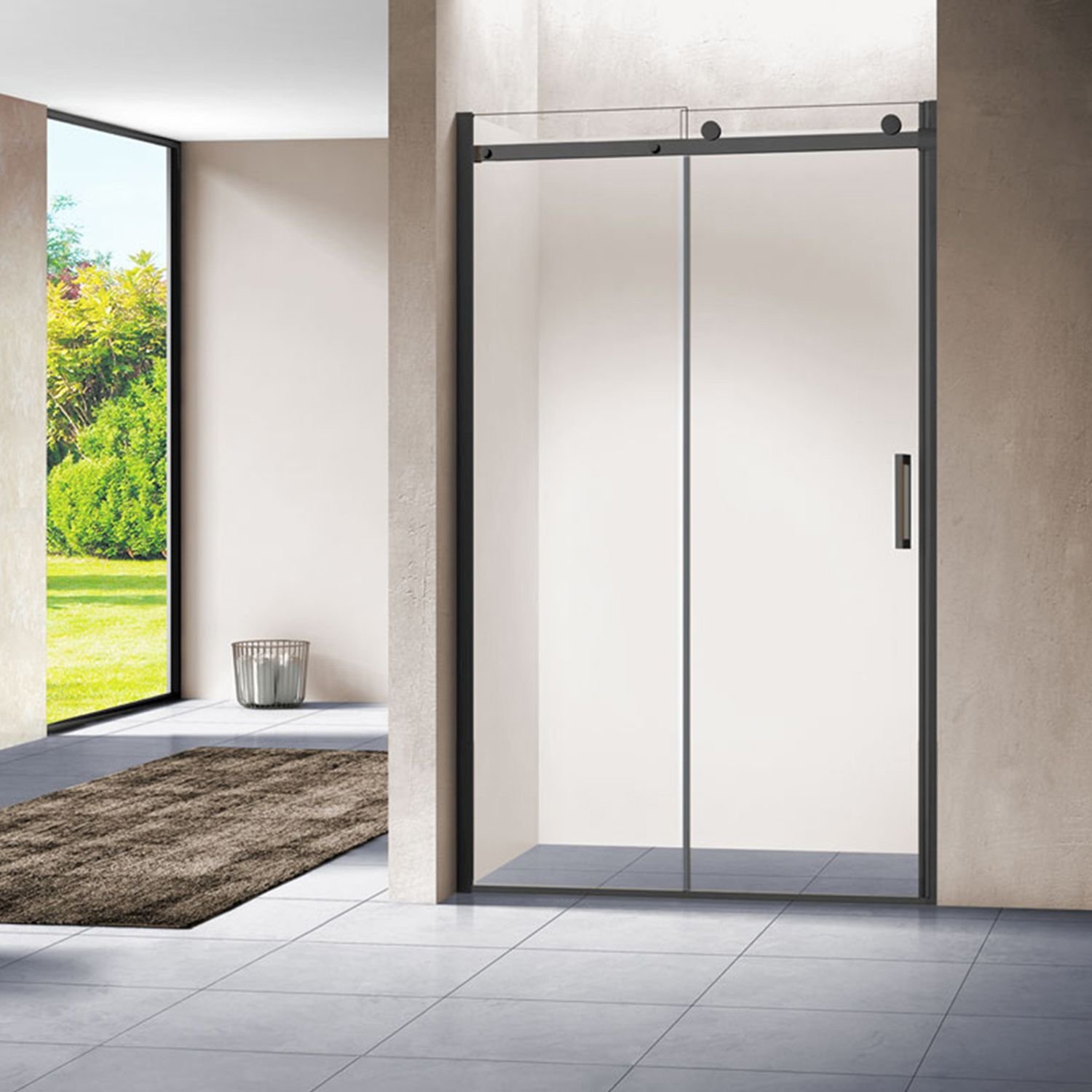 Душевая дверь Vincea (Винчея) Como VPS-1C130CLB, 1300, черный матовый, стекло прозрачное