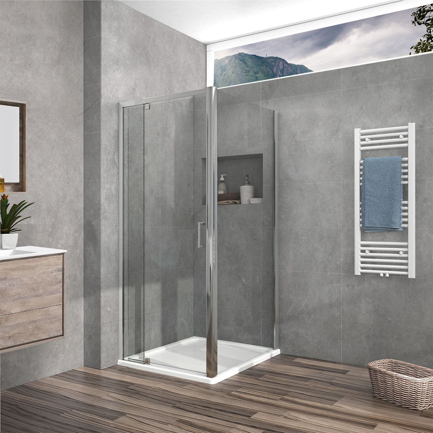 Боковая стенка Vincea (Винчея) Intra VSG-1I800CL 80х190 хром стекло прозрачное