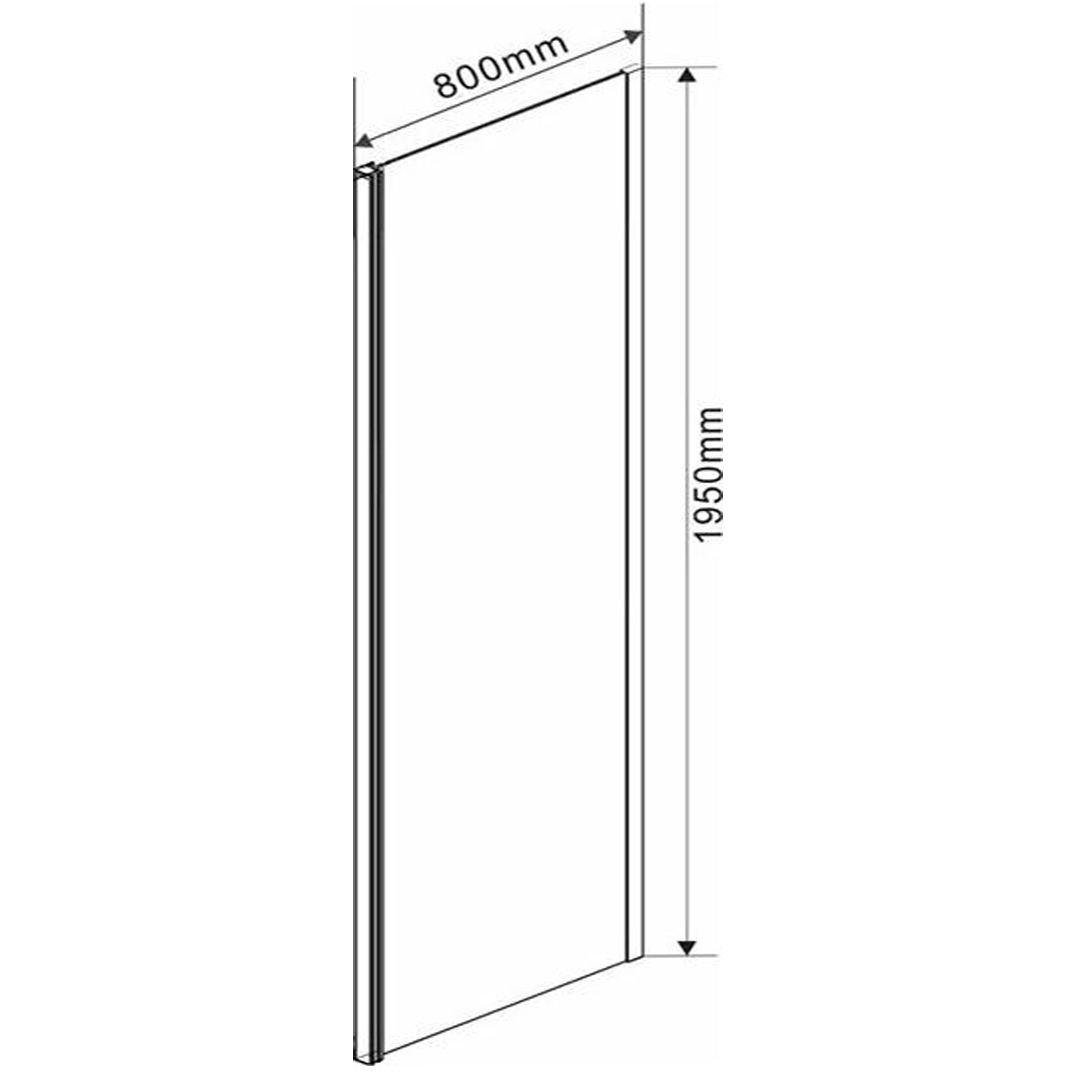 Боковая стенка Vincea (Винчея) Lugano VSG-1L800CL 80х195 хром стекло прозрачное
