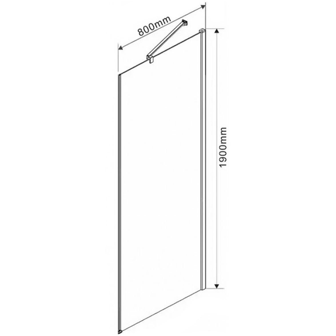 Боковая стенка Vincea (Винчея) Orta VSG-1O800CH 80х190 хром стекло шиншилла