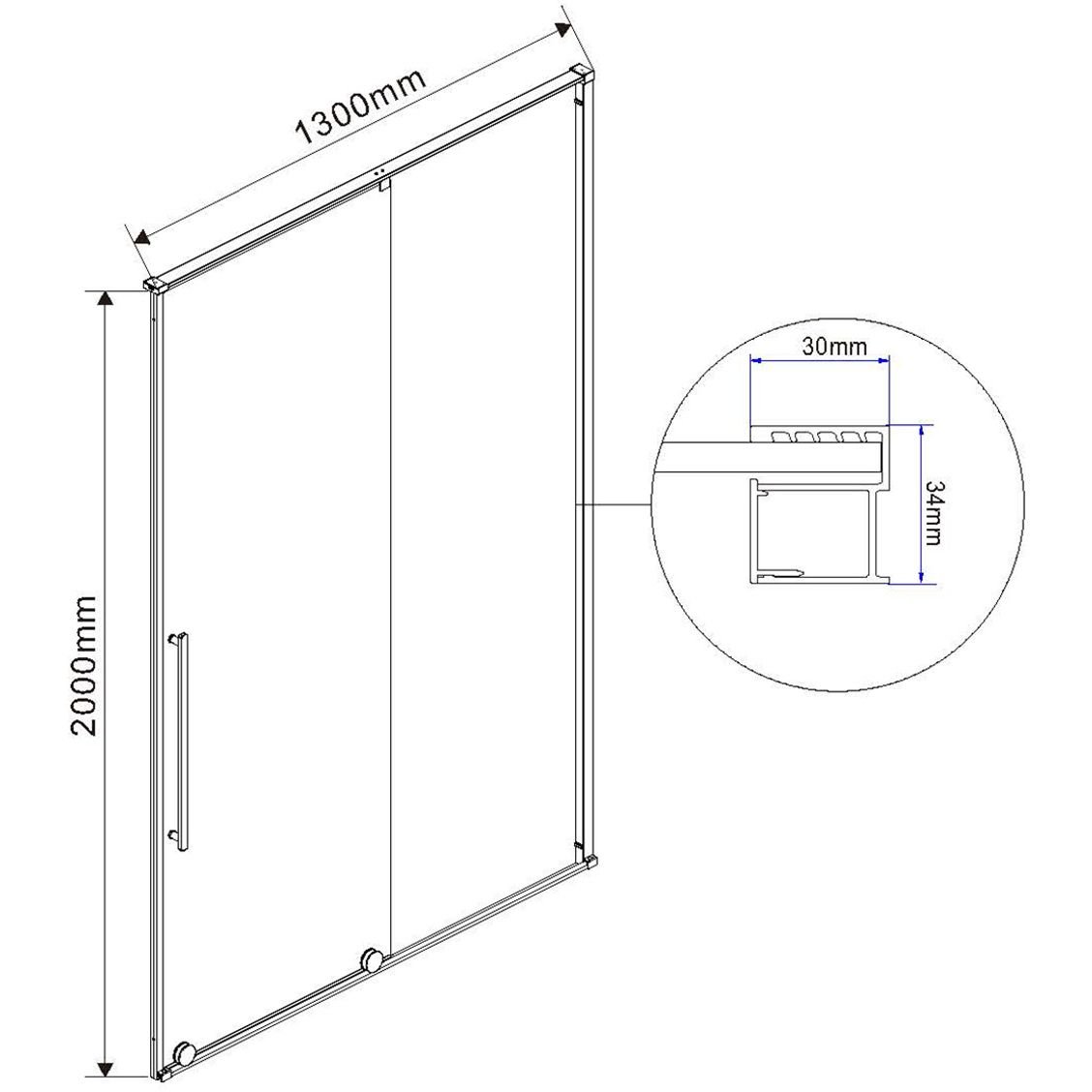 Душевая дверь без пристенного профиля Vincea (Винчея) Arno VDS-1A130CL 130х200 хром стекло прозрачное