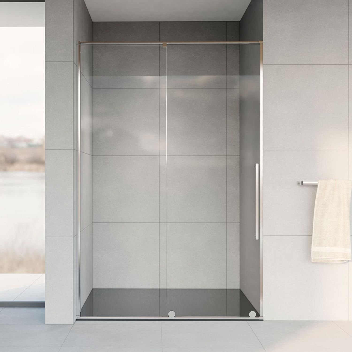 Душевая дверь без пристенного профиля Vincea (Винчея) Arno VDS-1A130CL 130х200 хром стекло прозрачное