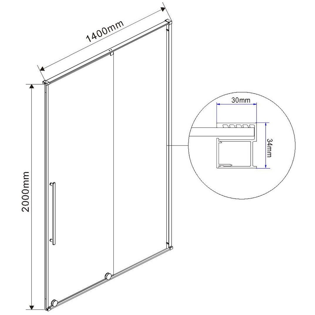 Душевая дверь без пристенного профиля Vincea (Винчея) Arno VDS-1A140CL 140х200 хром стекло прозрачное