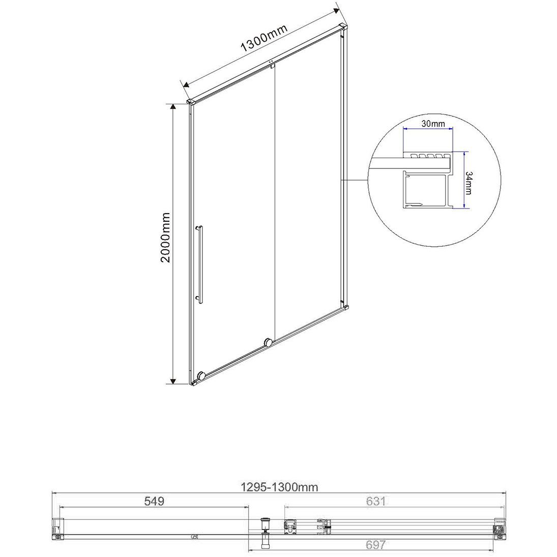 Душевая дверь Vincea (Винчея) Arno VPS-1A130CL, 1300, хром, стекло прозрачное