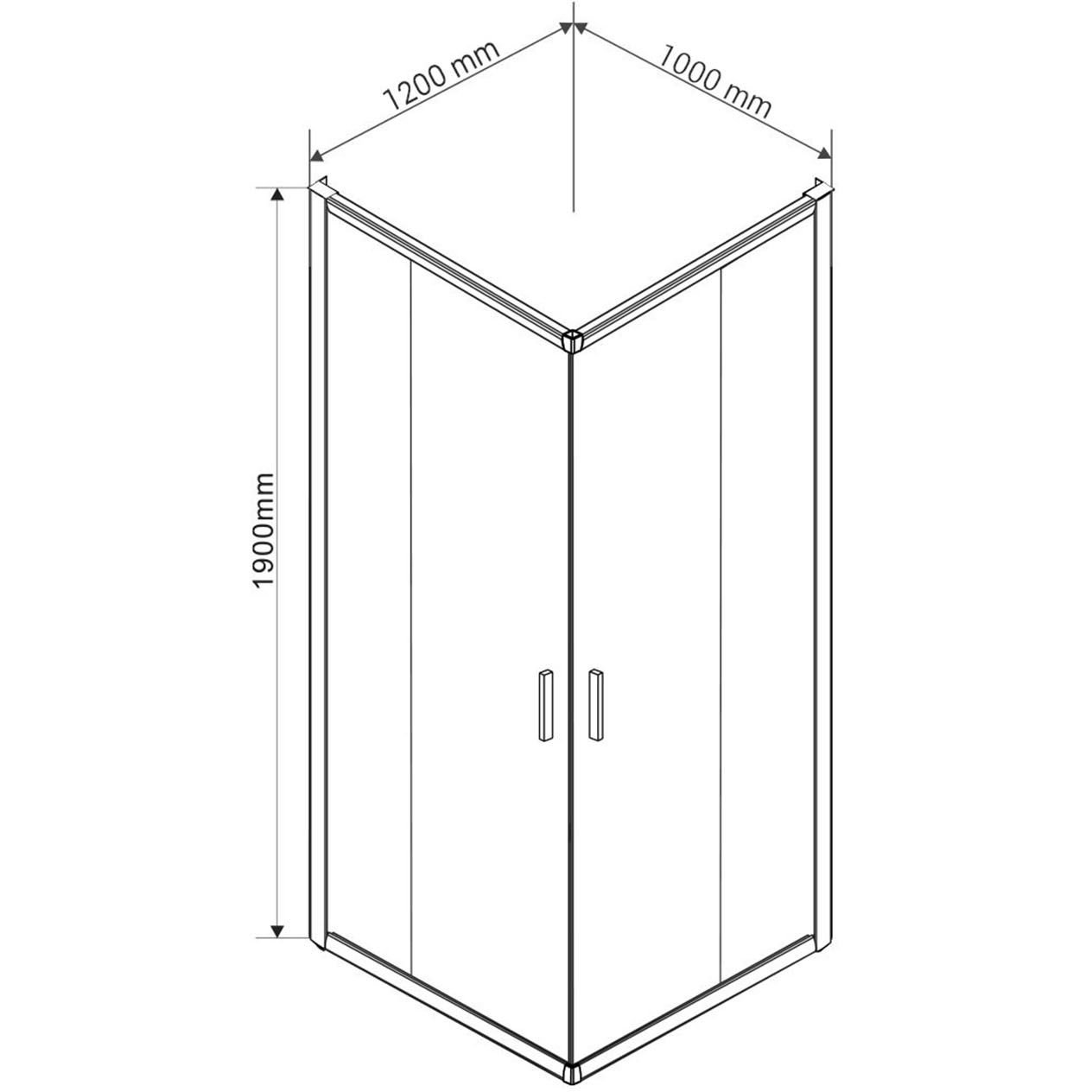 Душевой уголок Vincea (Винчея) Garda 1200х1000 мм (габариты площадки) стекло шиншилла VSS-1G1012CH