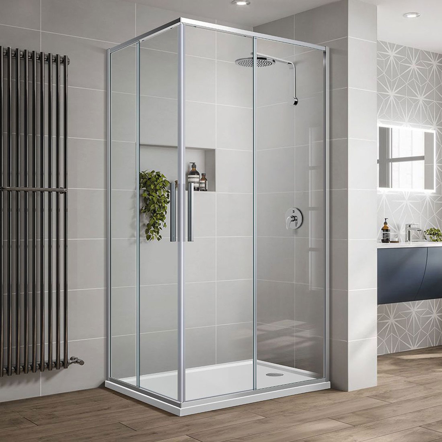 Душевой уголок Vincea (Винчея) Slim-U 1000х800 мм (габариты площадки) стекло прозрачное VSS-2SU8010CL