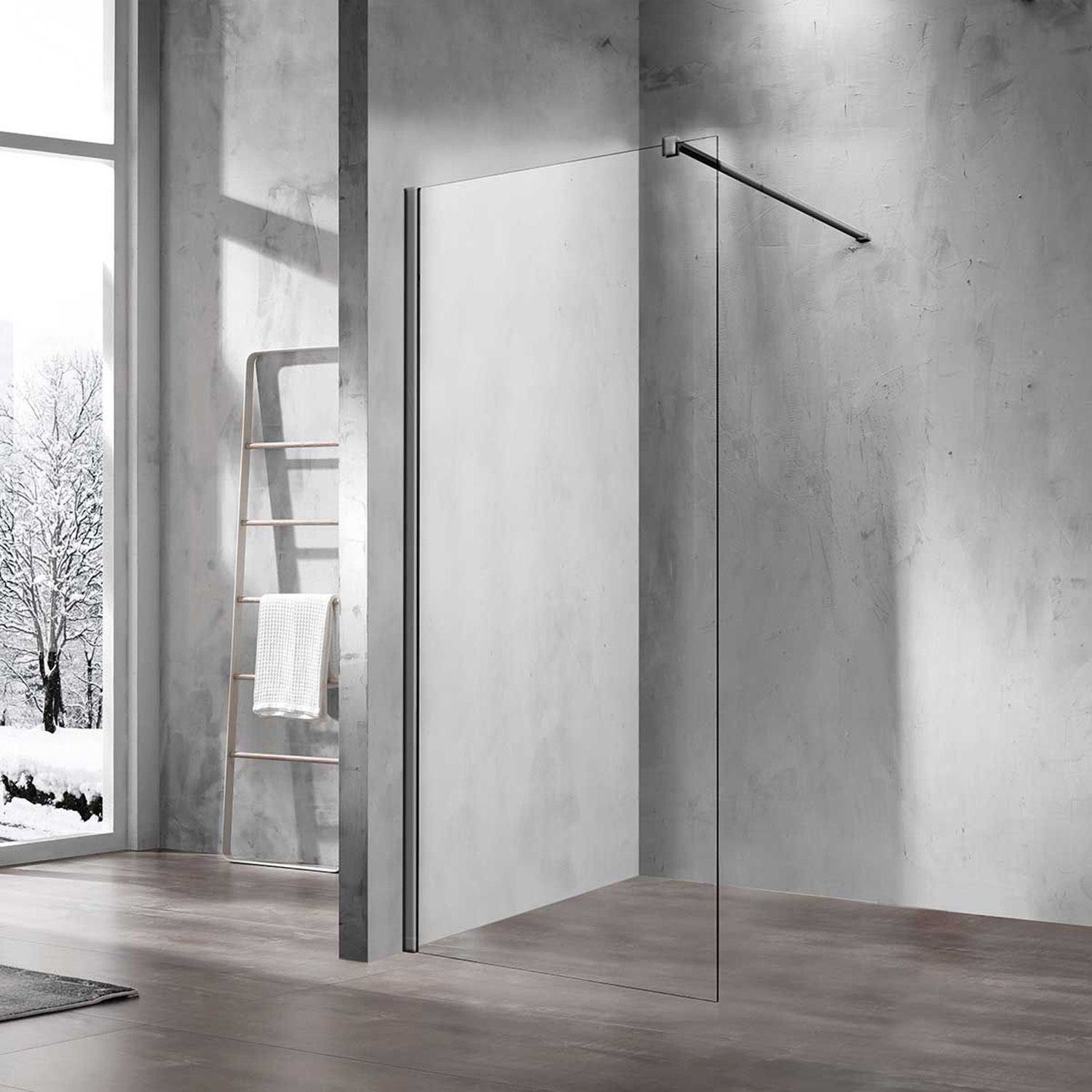 Душевая перегородка Vincea (Винчея) Walk-In VSW-1H100CLGM, 1000х2000, вороненая сталь, стекло прозрачное