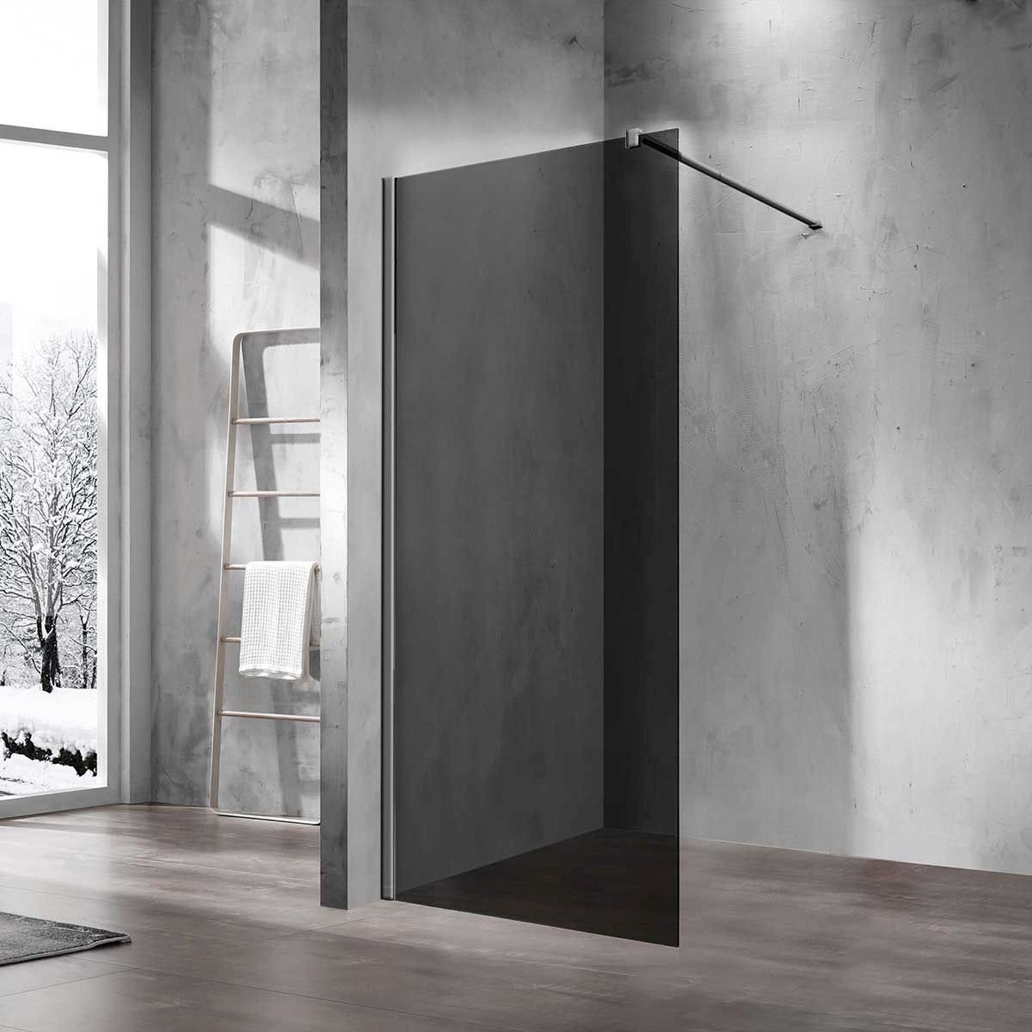 Душевая перегородка Vincea (Винчея) Walk-In VSW-1H900CGGM, 900х2000, вороненая сталь, стекло тонированное