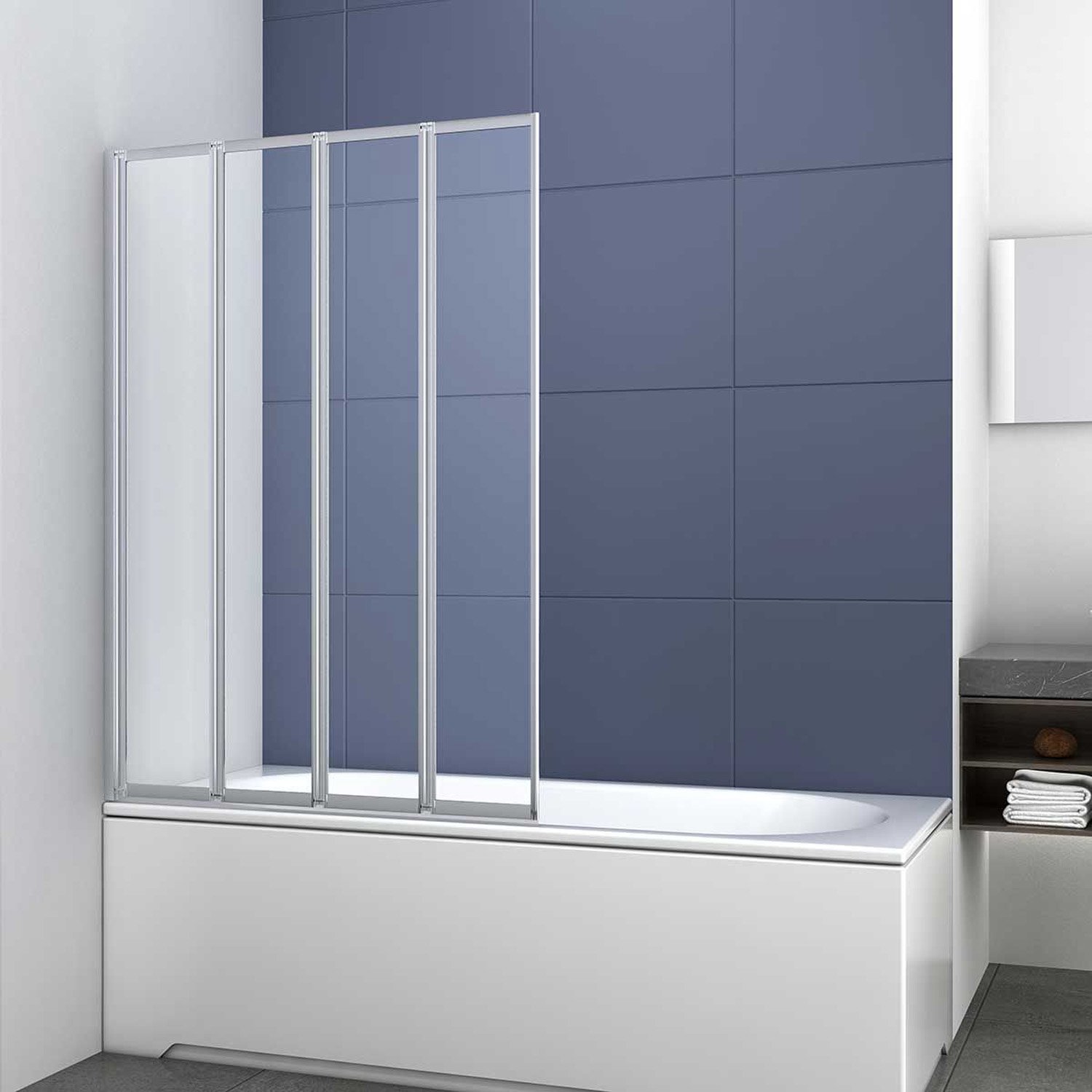 Душевая шторка на ванну Vincea (Винчея) VSB-31100CL, 1000х1400, хром, стекло прозрачное