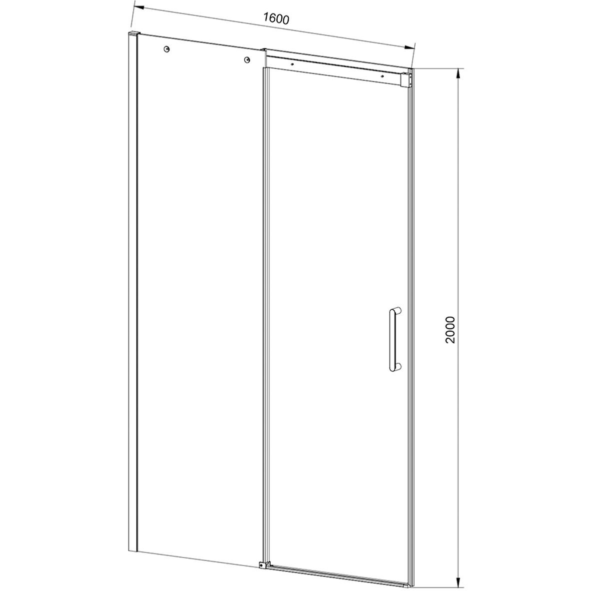 Душевая дверь Vincea (Винчея) Dice VDS-4D160CLB, 1600, черный, стекло прозрачное