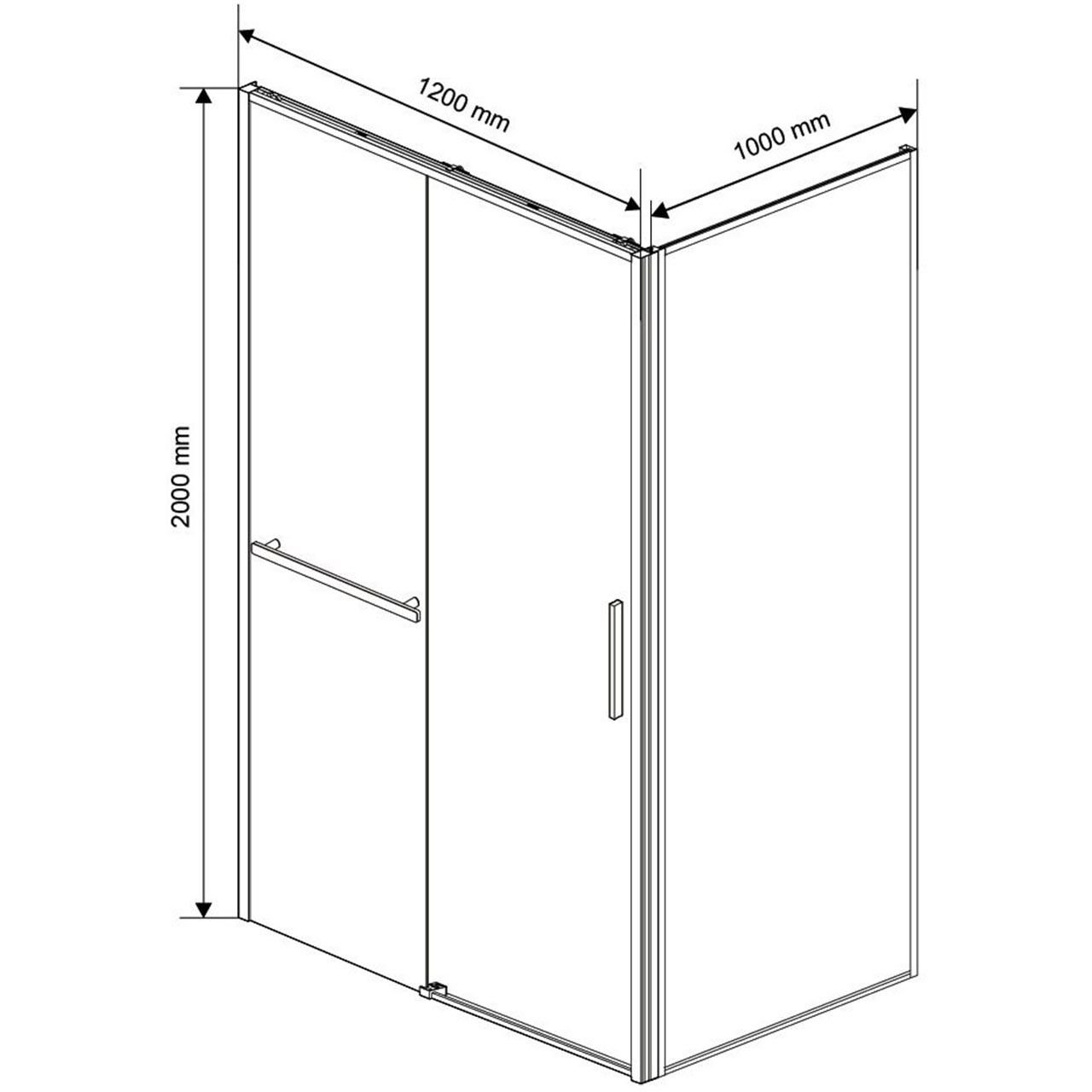 Душевой уголок Vincea (Винчея) Slim Soft VSR-1SS1012CLB, 1200х1000 мм (габариты площадки) черный, стекло прозрачное