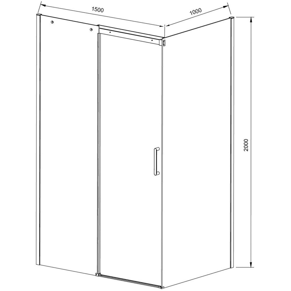 Душевой уголок Vincea (Винчея) Dice VSR-4D1015CLB, 1500х1000 мм (габариты площадки) черный, стекло прозрачное