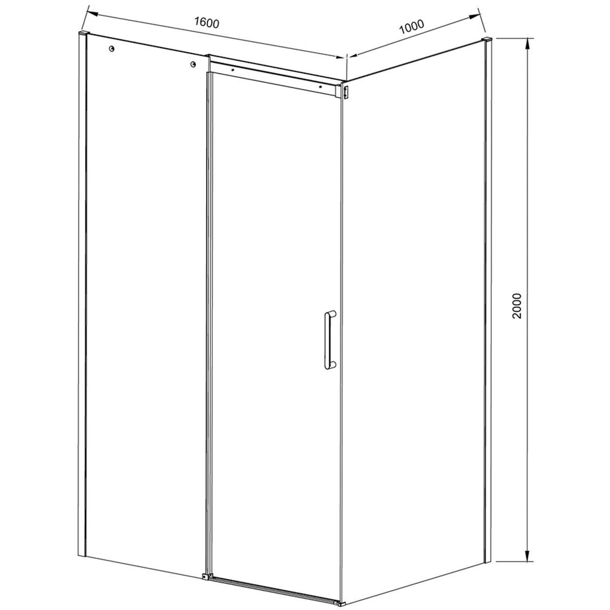 Душевой уголок Vincea (Винчея) Dice VSR-4D1016CL, 1600х1000 мм (габариты площадки) хром, стекло прозрачное