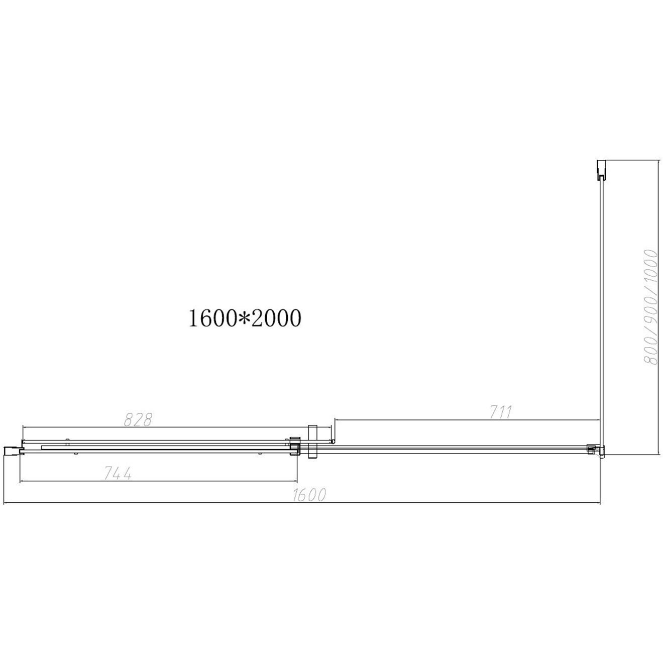 Душевой уголок Vincea (Винчея) Dice VSR-4D1016CL, 1600х1000 мм (габариты площадки) хром, стекло прозрачное
