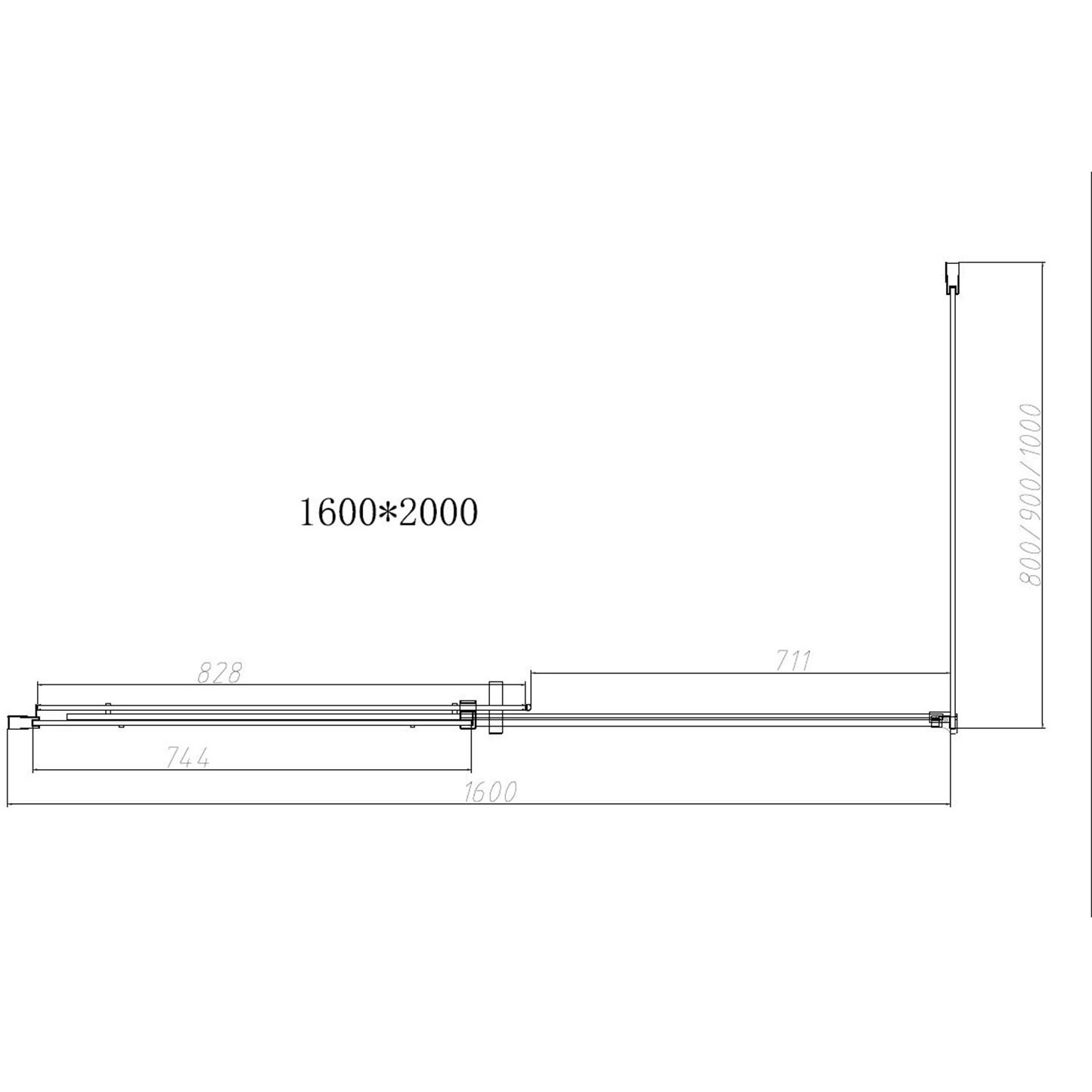 Душевой уголок Vincea (Винчея) Dice VSR-4D8016CL, 1600х800 мм (габариты площадки) хром, стекло прозрачное