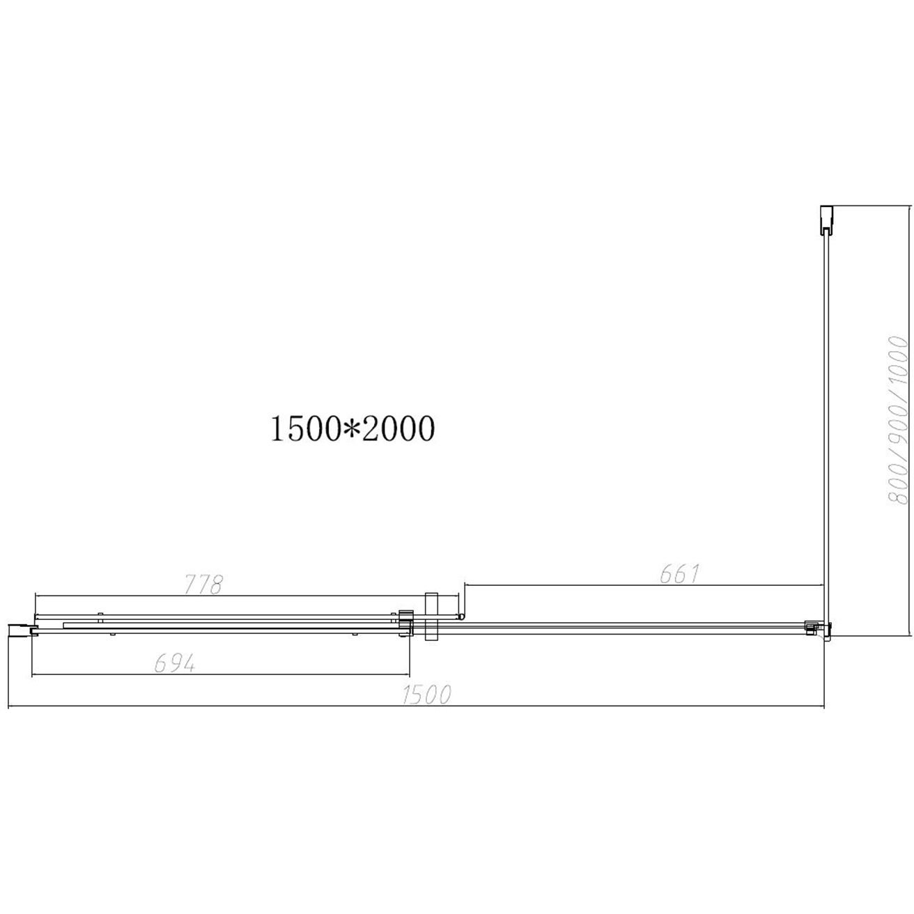 Душевой уголок Vincea (Винчея) Dice VSR-4D9015CLB, 1500х900 мм (габариты площадки) черный, стекло прозрачное