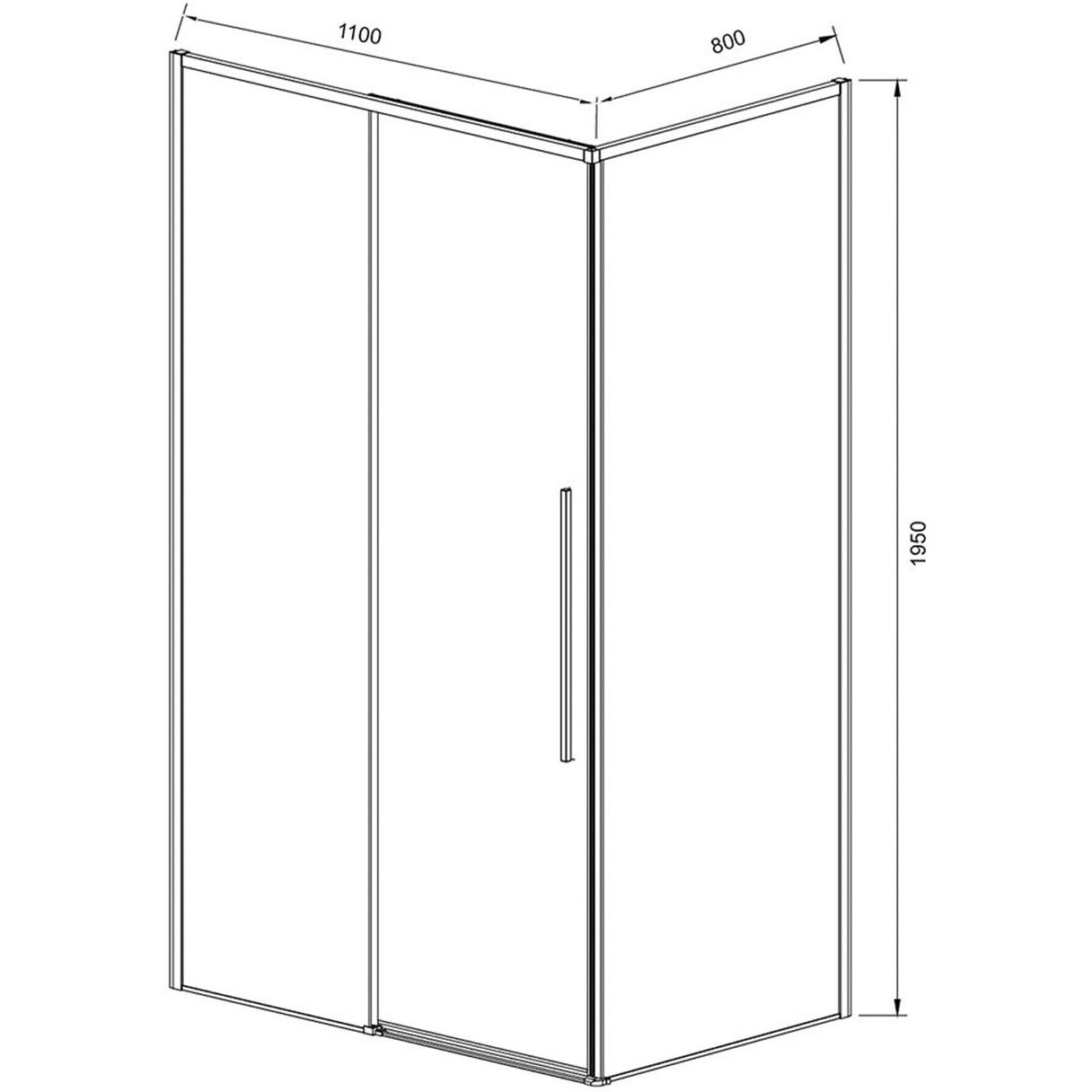 Душевой уголок Vincea (Винчея) Slim-N VSR-4SN8011CL, 1100х800 мм (габариты площадки) хром, стекло прозрачное