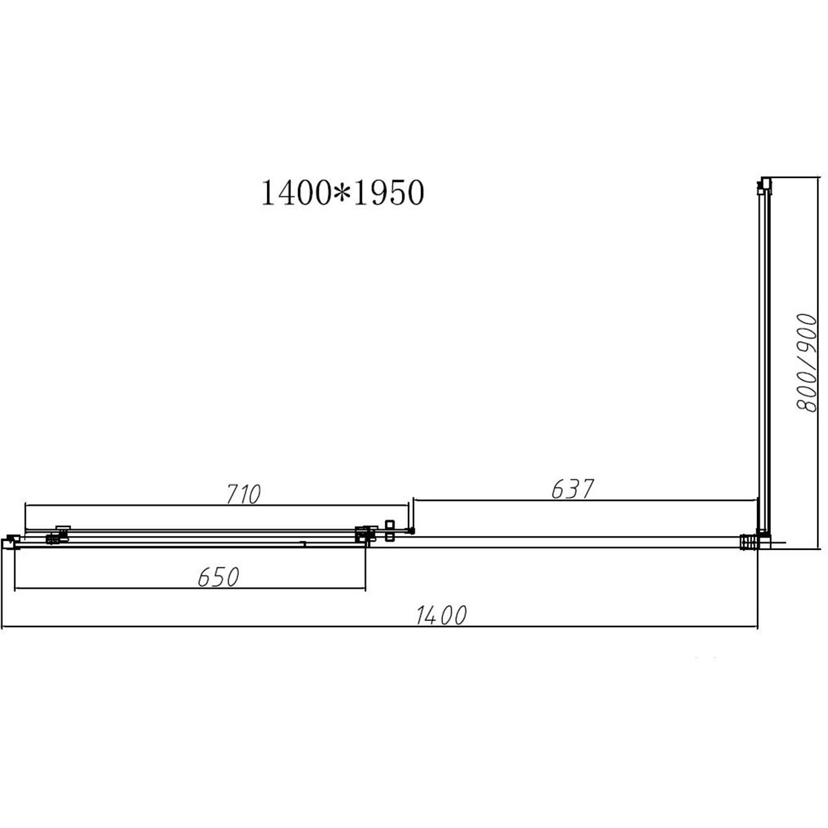 Душевой уголок Vincea (Винчея) Slim-N VSR-4SN8014CL, 1400х800 мм (габариты площадки) хром, стекло прозрачное