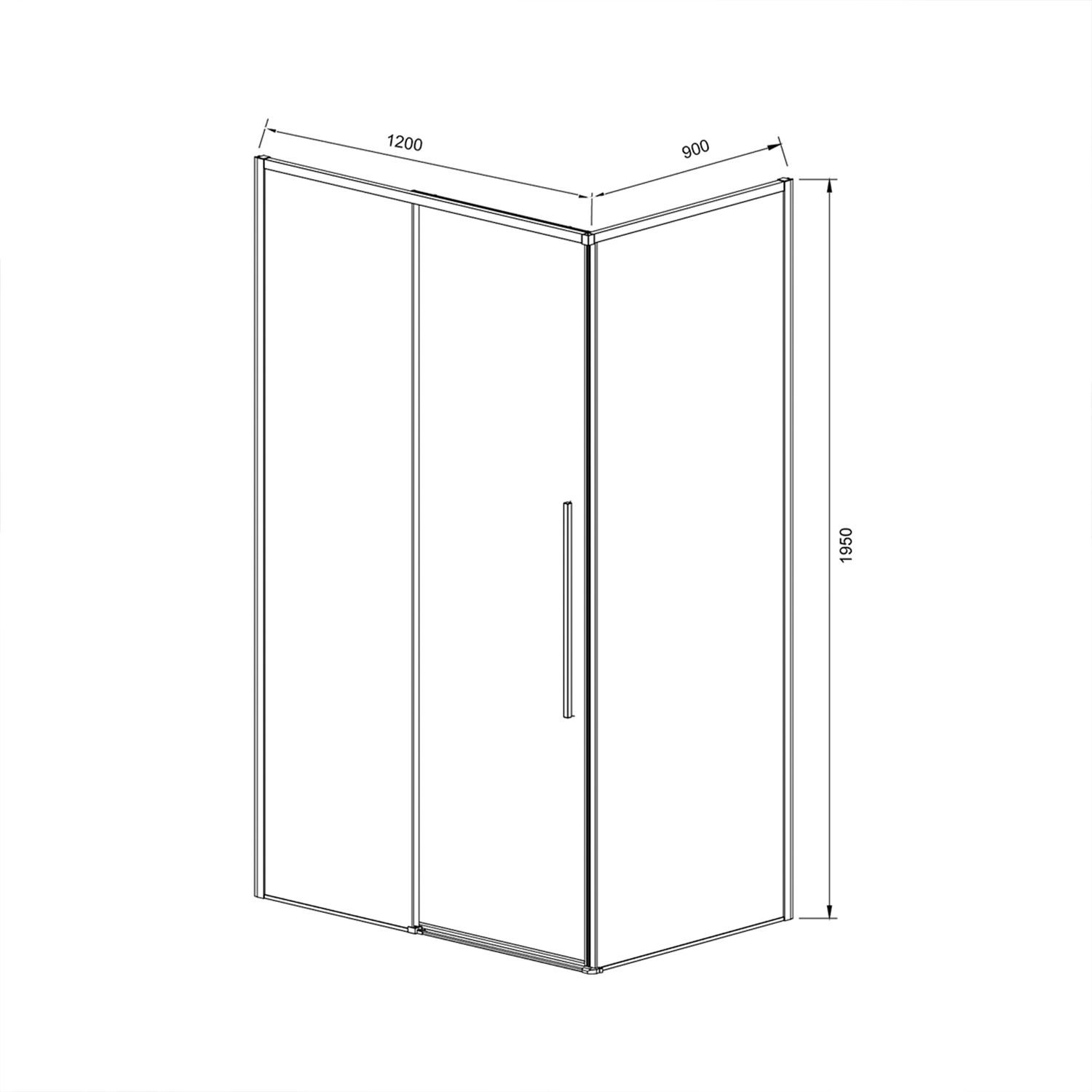 Душевой уголок Vincea (Винчея) Slim-N VSR-4SN9012CL, 1200х900 мм (габариты площадки) хром, стекло прозрачное