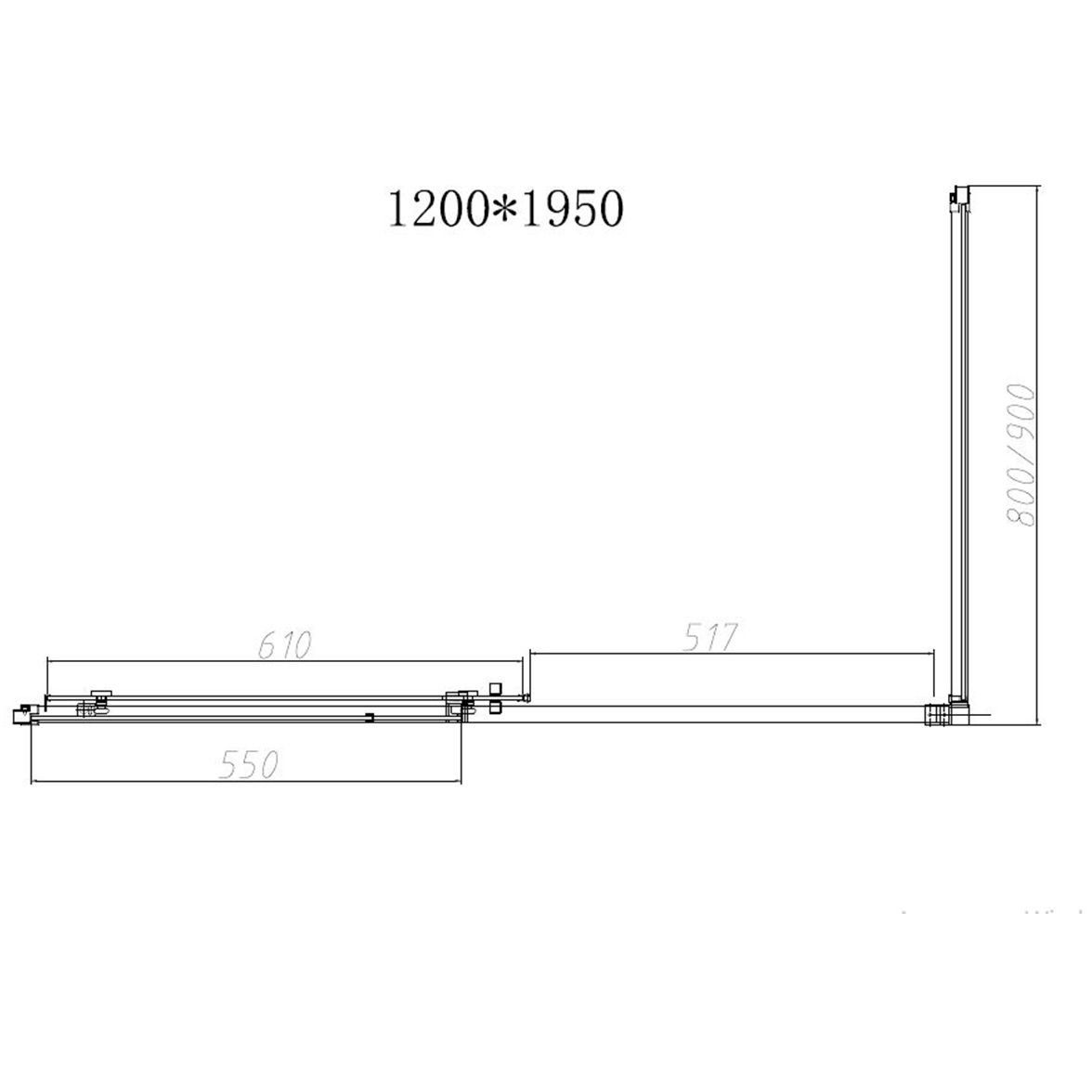 Душевой уголок Vincea (Винчея) Slim-N VSR-4SN9012CL, 1200х900 мм (габариты площадки) хром, стекло прозрачное