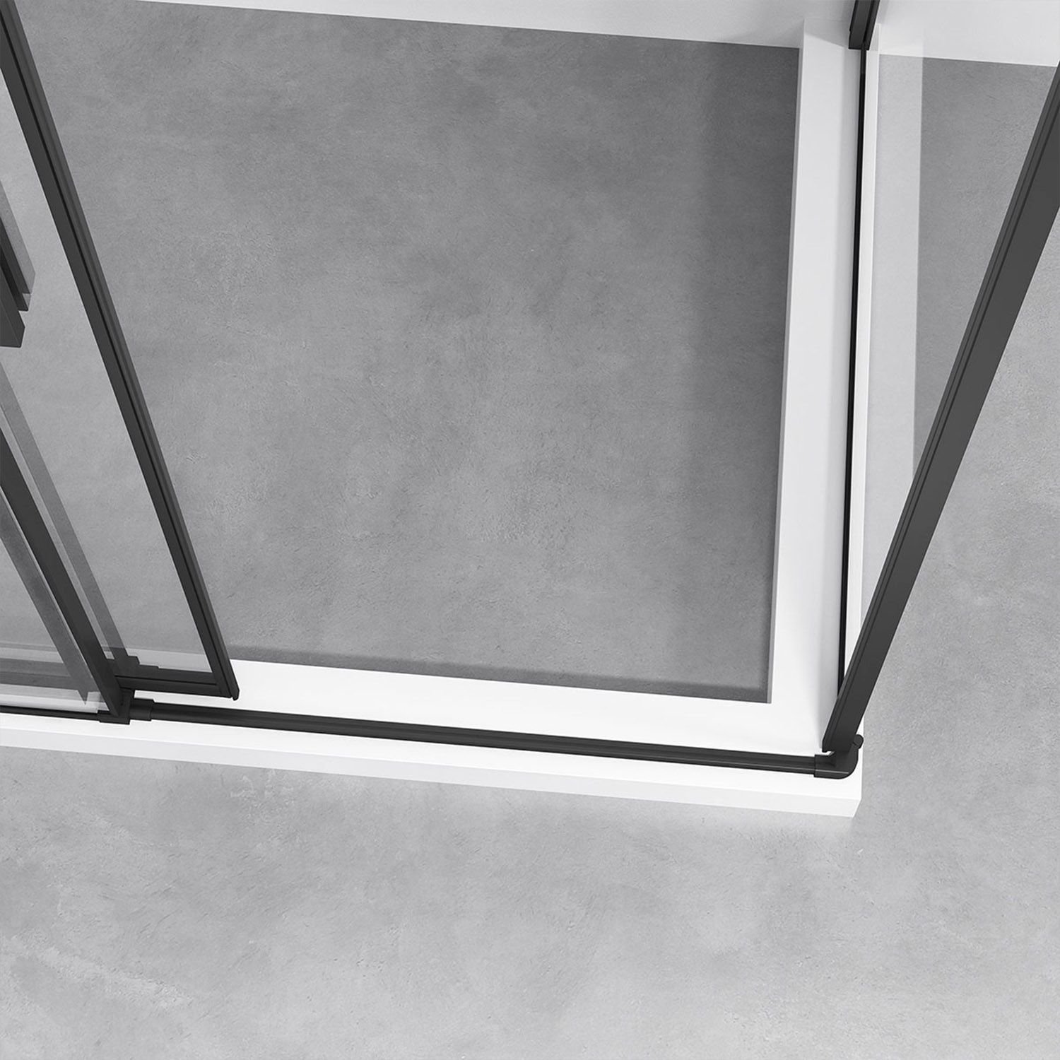 Душевой уголок Vincea (Винчея) Slim-N VSR-4SN9014CLB, 1400х900 мм (габариты площадки) черный, стекло прозрачное