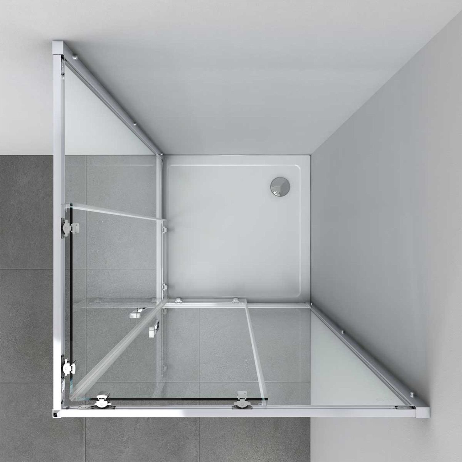 Душевой уголок Vincea (Винчея) Alpha VSS-3AL900CLB, 900х900 мм (габариты площадки) черный, стекло прозрачное