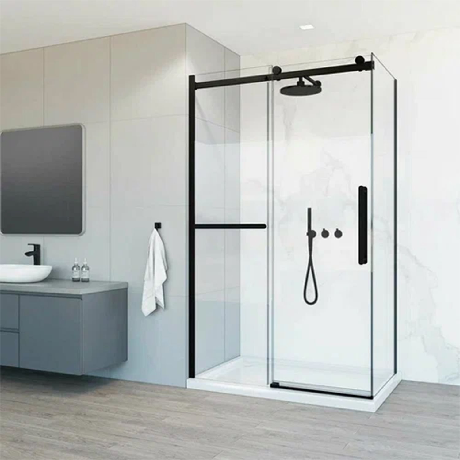 Боковая панель Vincea (Винчея) Como Soft VSG-1CS900CLB, черный, стекло прозрачное