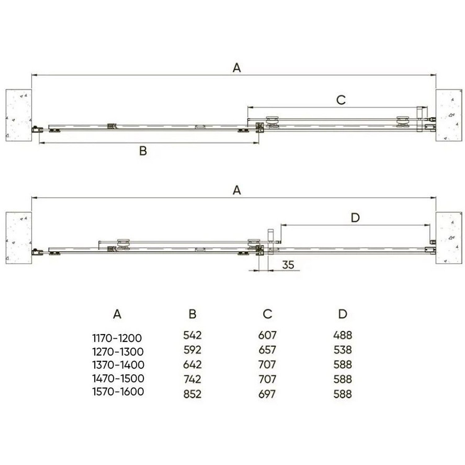 Душевая дверь Veconi (Векони) Vianno VN70G-140-01-C4 1400х1950 мм стекло прозрачное 6 мм (брашированное золото)