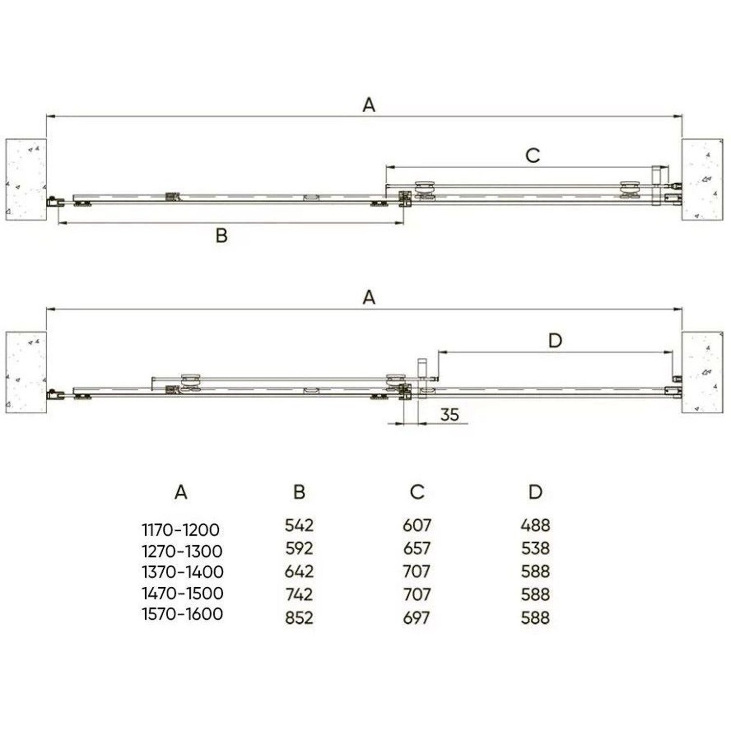 Душевая дверь Veconi (Векони) Vianno VN70GR-140-01-C4 1400х1950 мм стекло прозрачное 6 мм (брашированный графит)